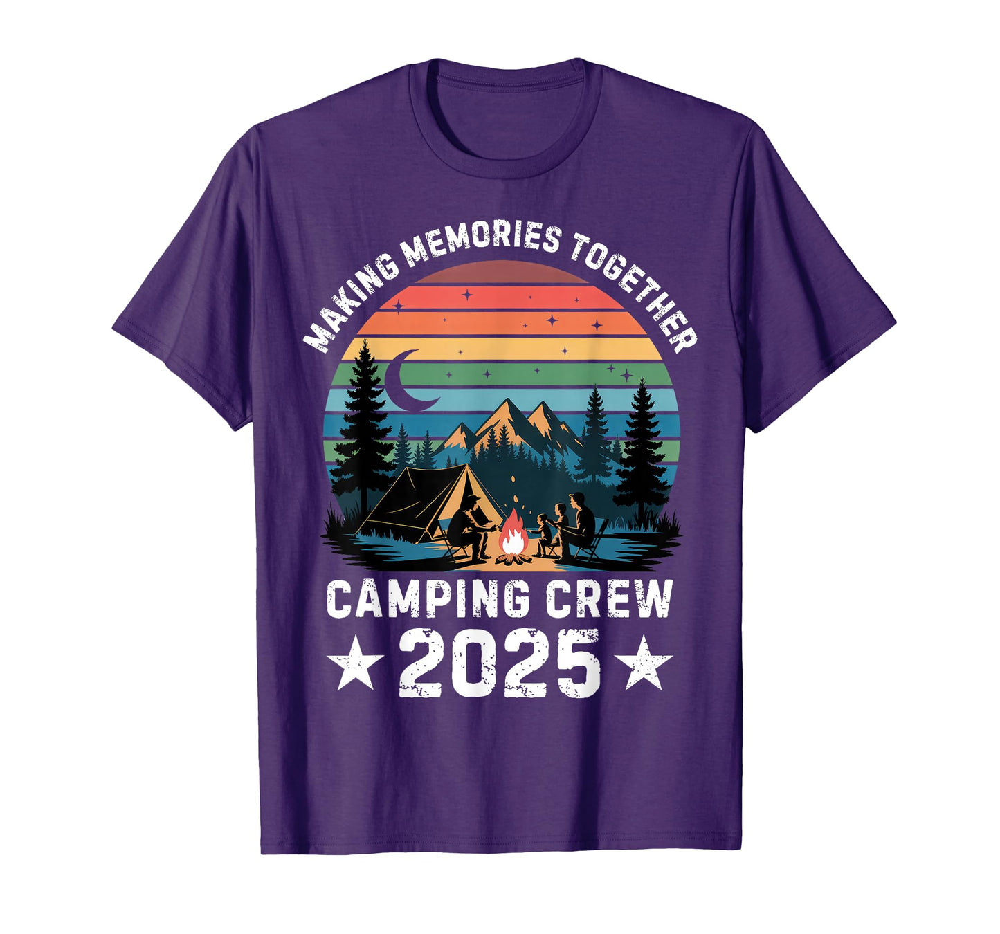 Family Camping Crew 2025 Outdoor Camper Group Matching T-Shirt