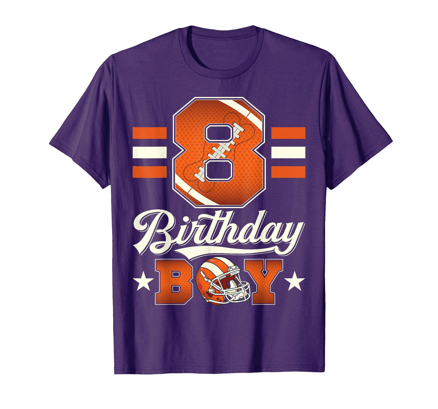 Eight 8th Birthday Boy Football 8 Year Old Sports Party T-Shirt