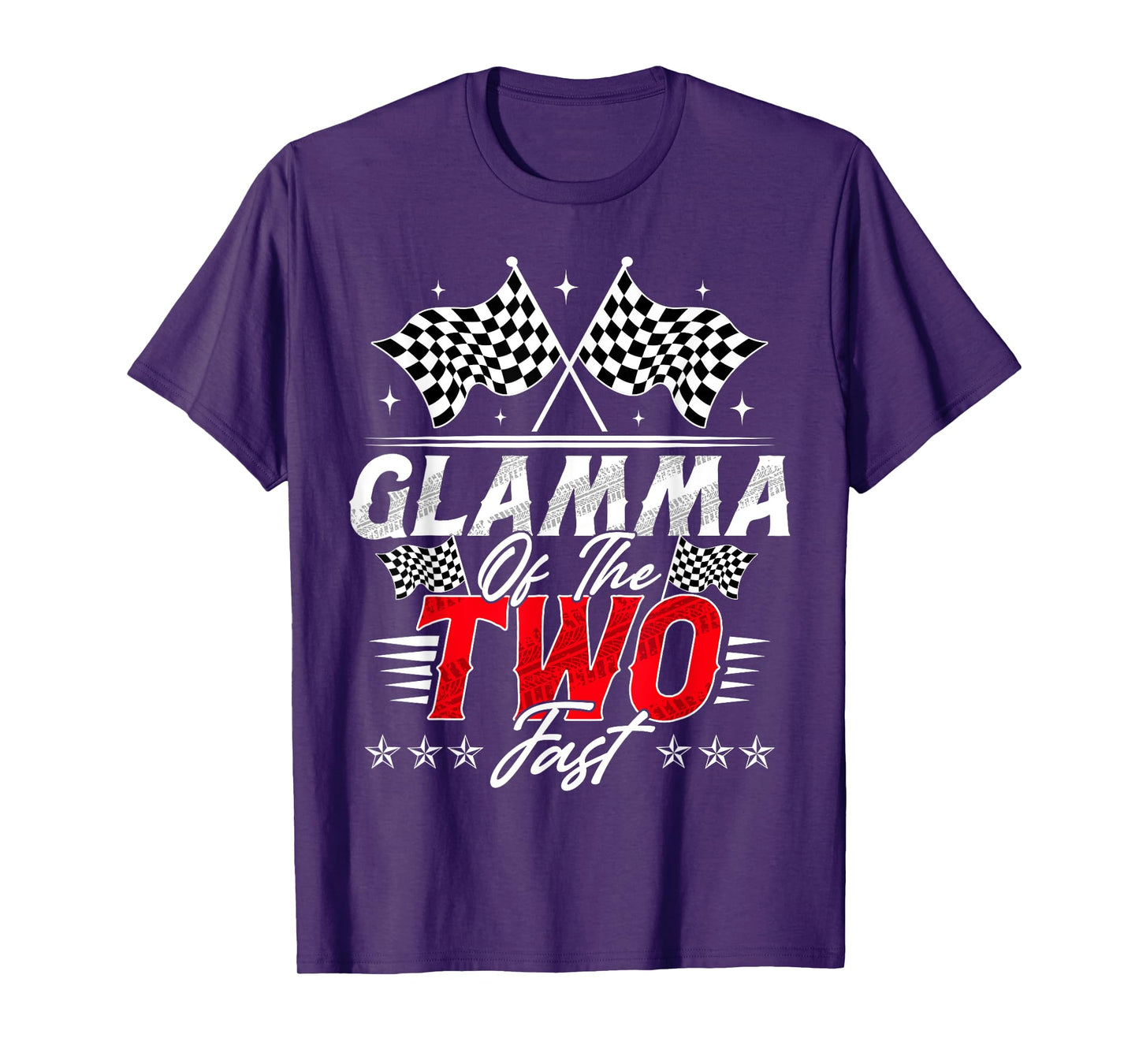 Glamma Of The Two Fast Second Birthday Racing Car Family T-Shirt