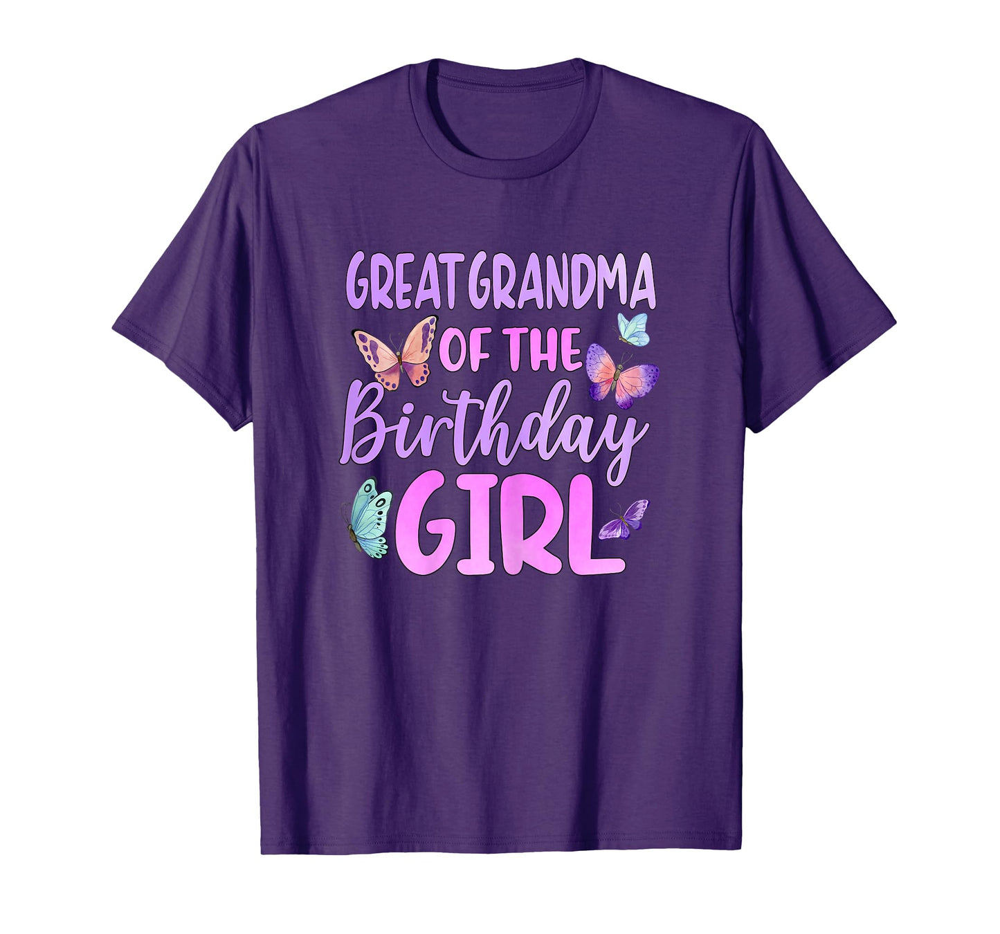 Great Grandma Of The Birthday Girl Butterfly Birthday Party T-Shirt