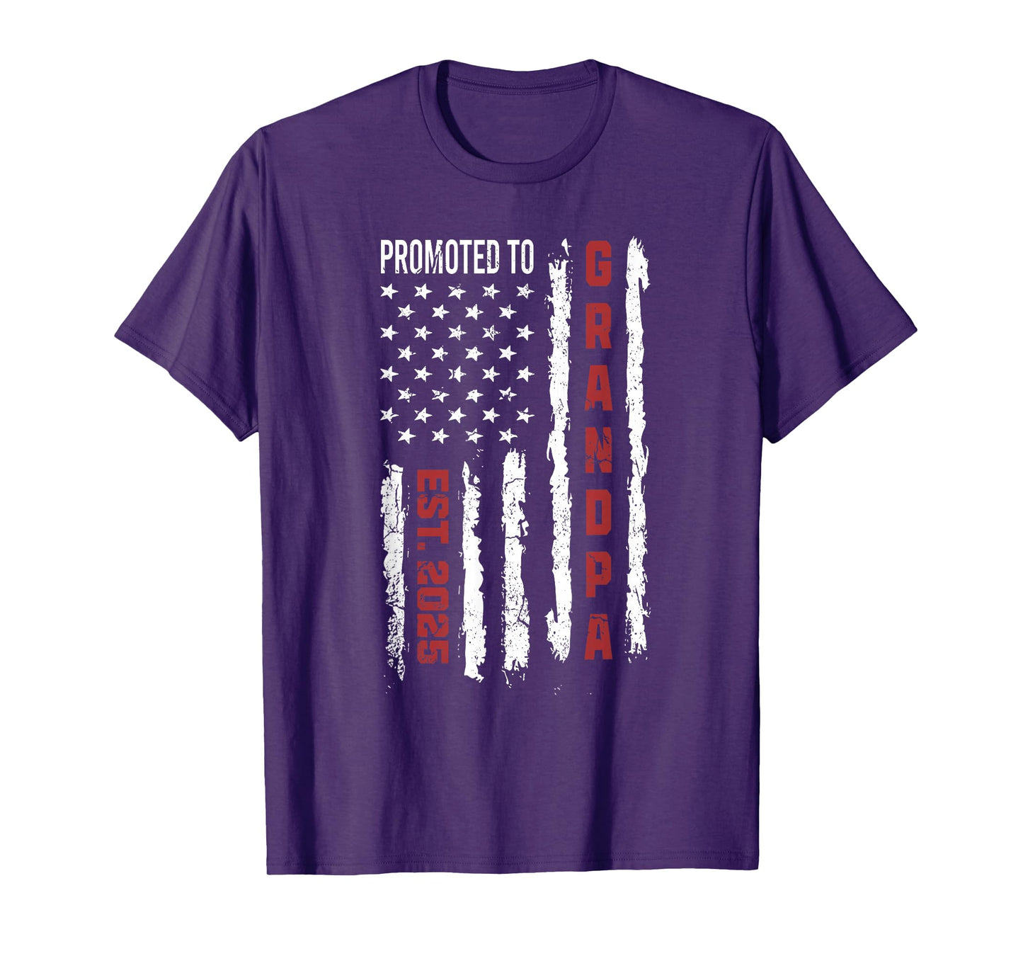 American Flag Promoted To Grandpa, First Time Grandpa 2025 Women Kids Men T-Shirt