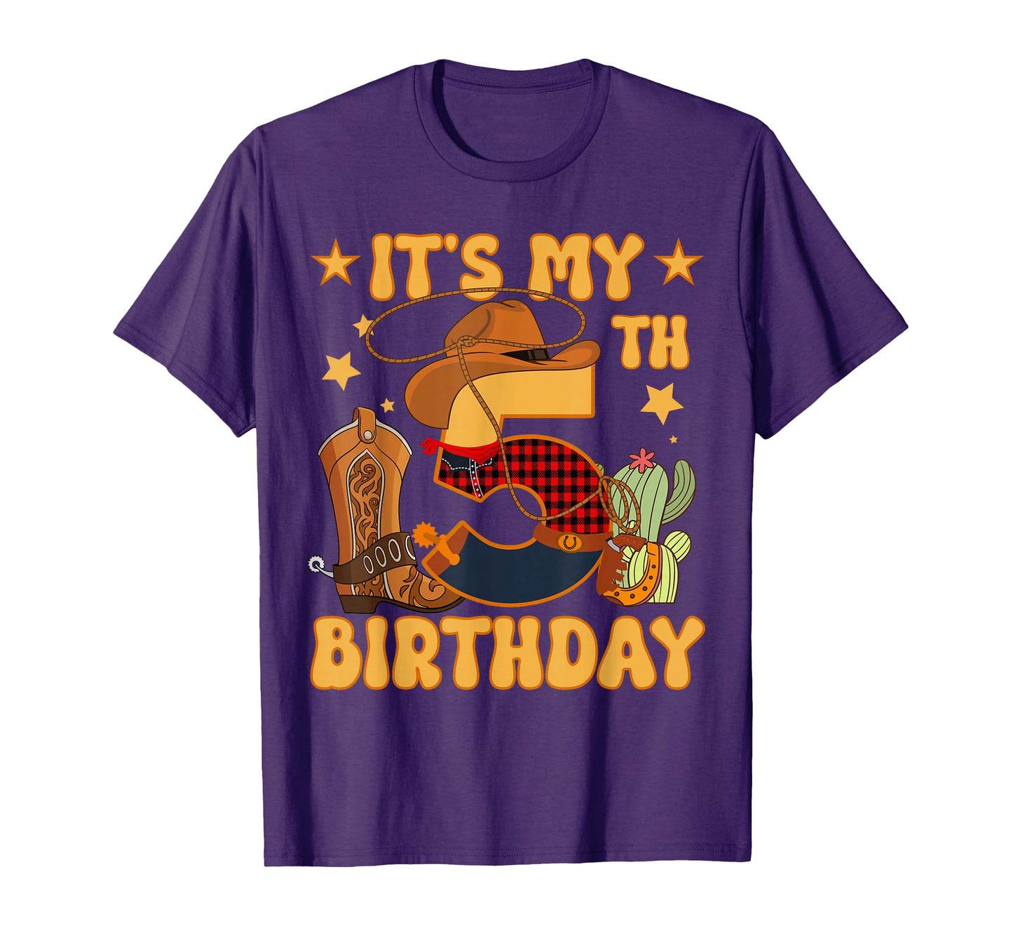 It's My 5th Birthday Cowboy Rodeo Horse 5 Year Old Bday Boy T-Shirt