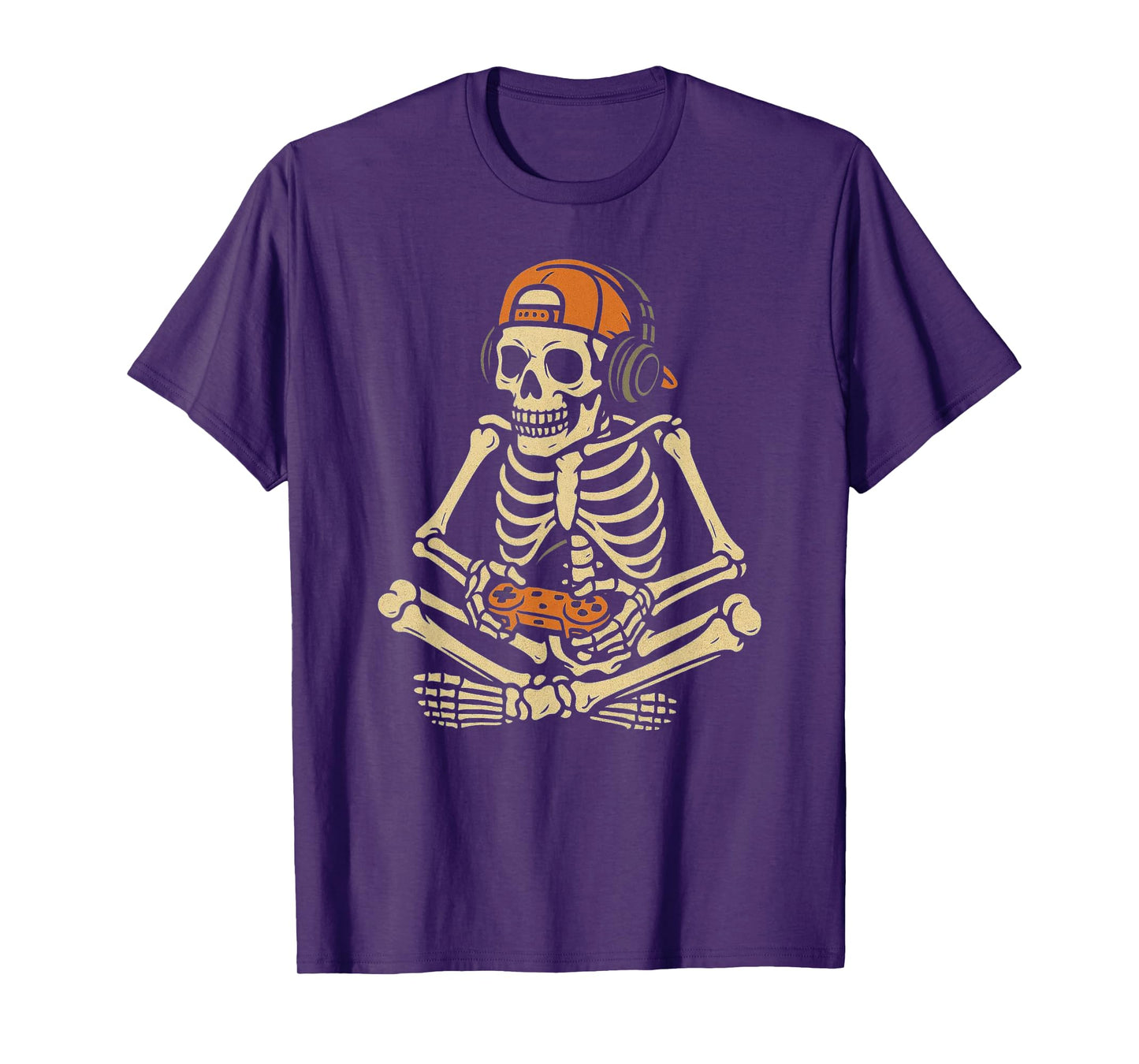 Funny Halloween Skeleton Gamer Video Gaming Boys Men Kids T-Shirt
