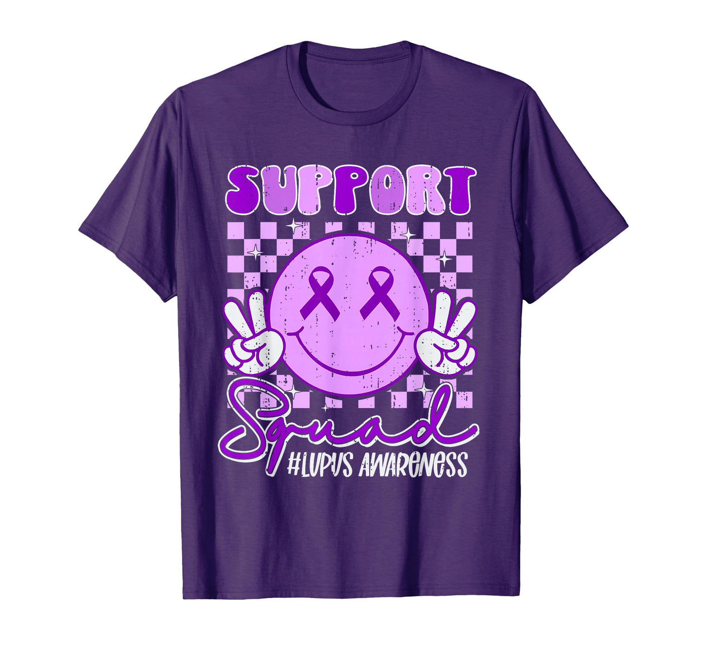 Support Squad Lupus Awareness Warrior Fighter Purple Ribbon T-Shirt