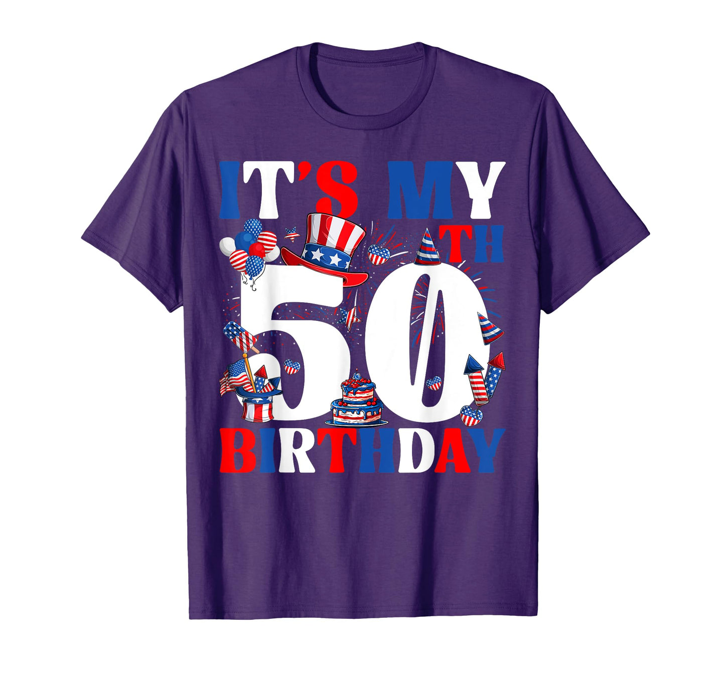 It's My 50th Birthday USA Flag Independence Day 4th Of July T-Shirt