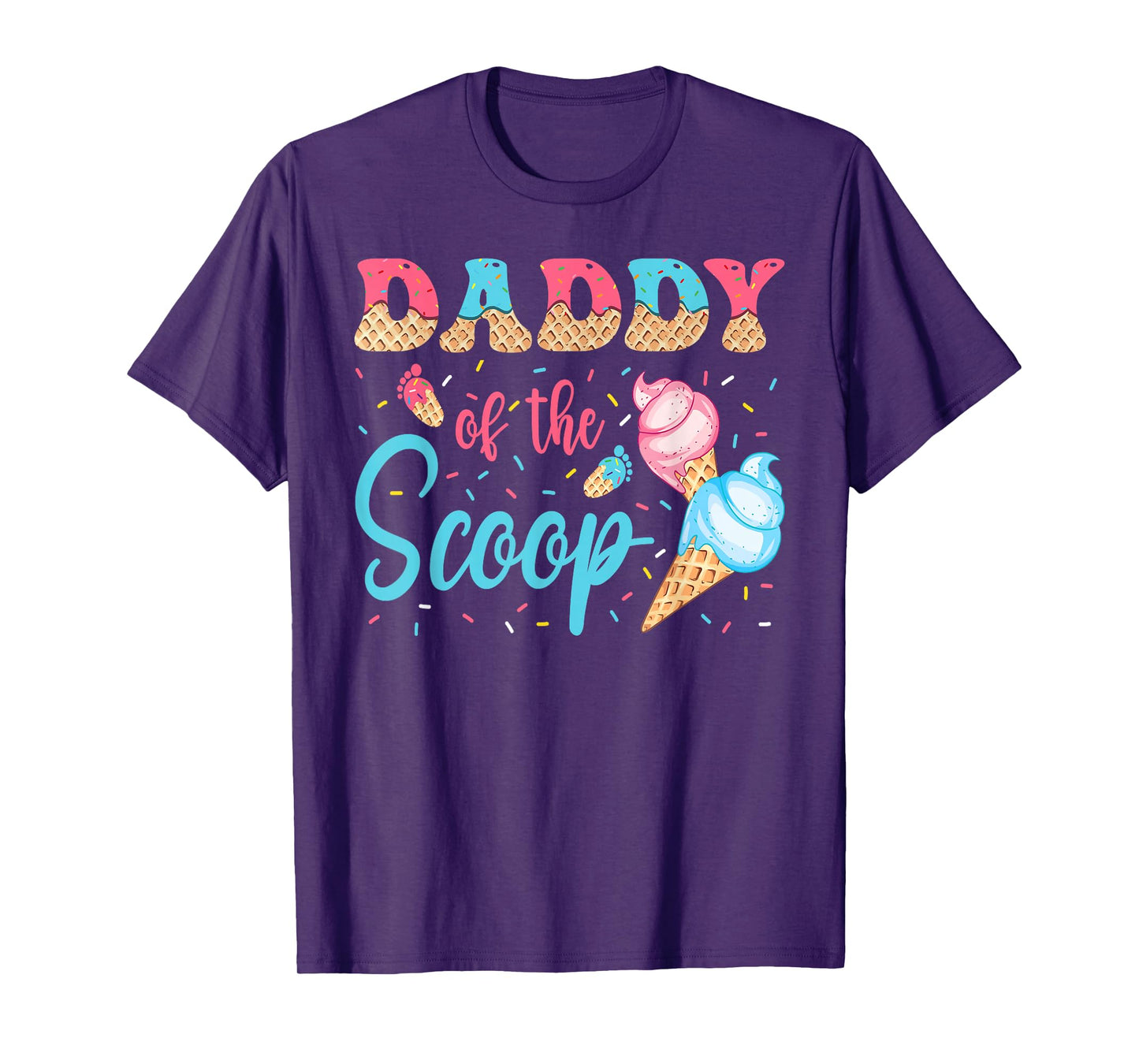 Daddy Of The Scoop Ice Cream Gender Reveal Baby Shower T-Shirt