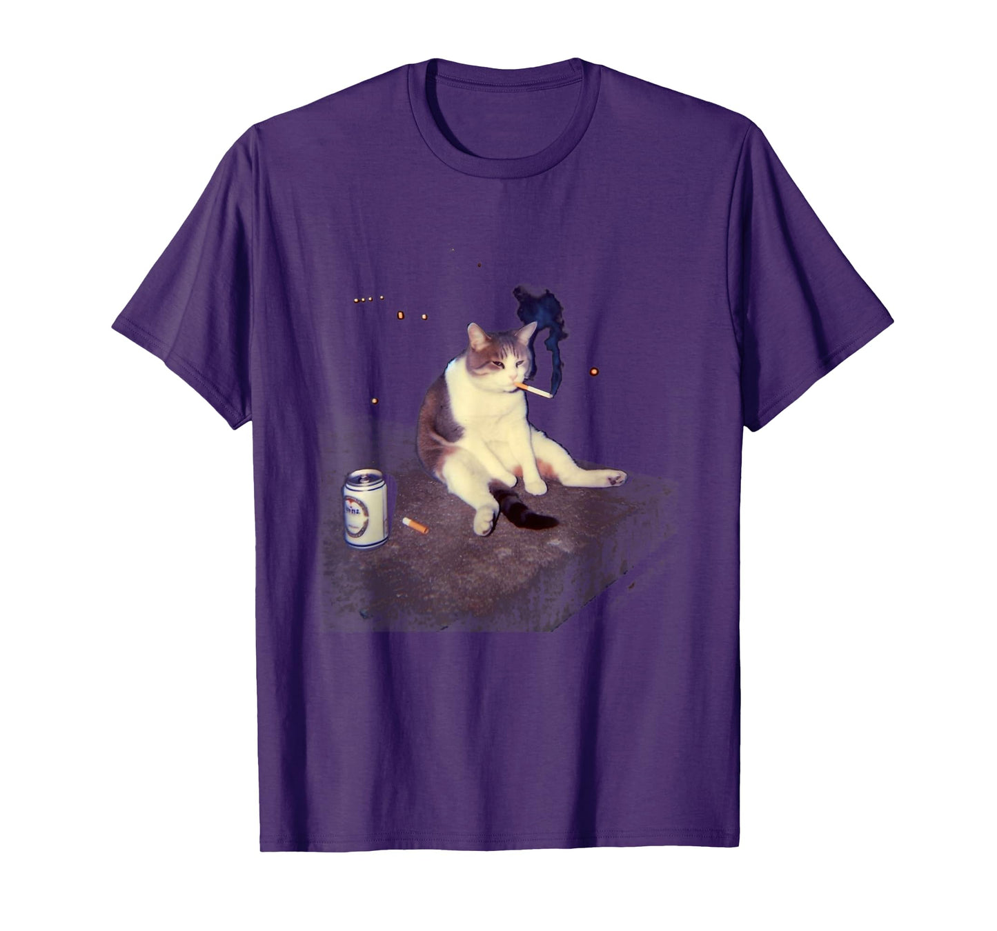 Funny Smoking Cat Meme Cat Lover Cigarette Kitty Men Women T-Shirt