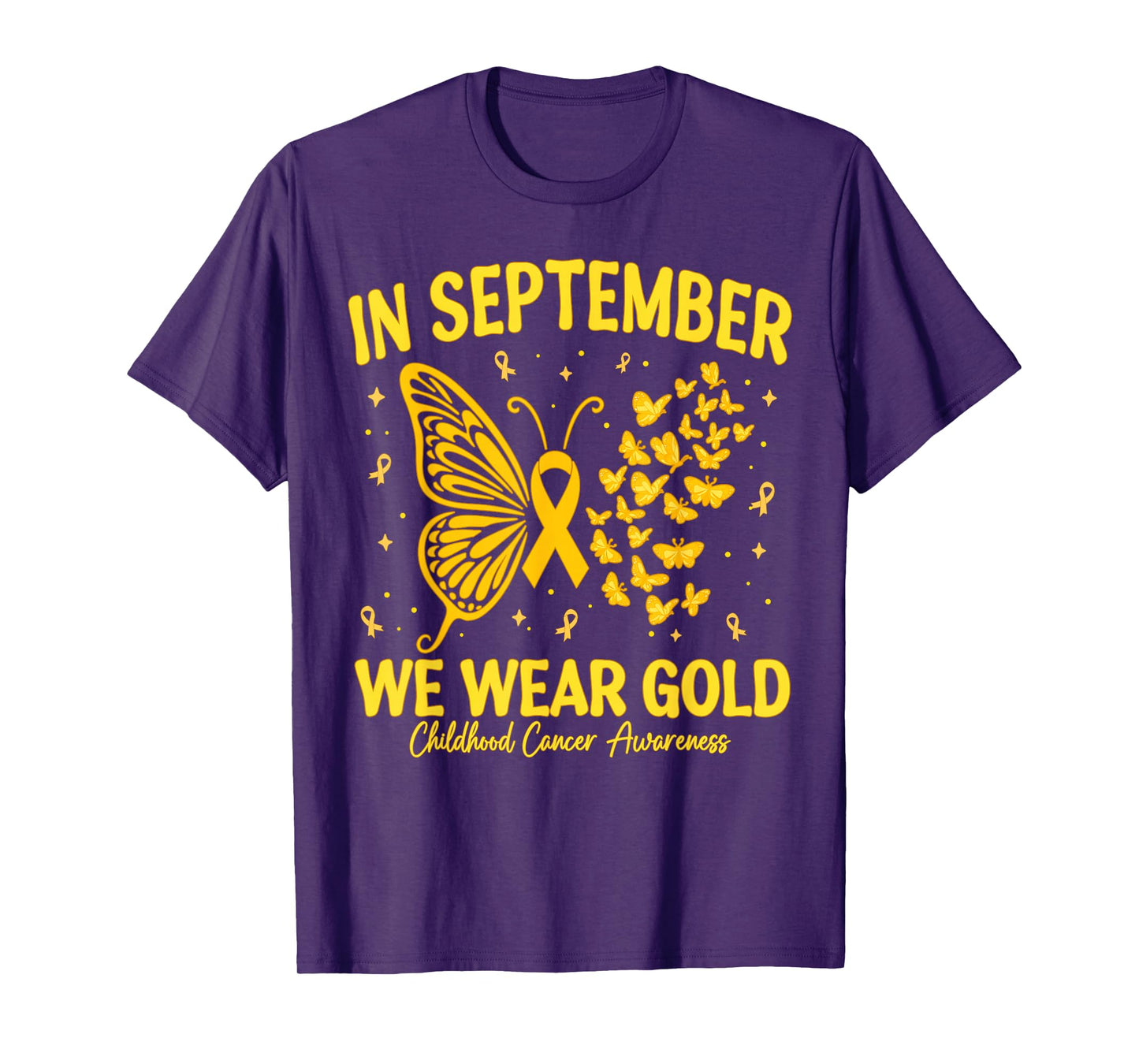 in September We Wear Gold Childhood Cancer Awareness Kids T-Shirt