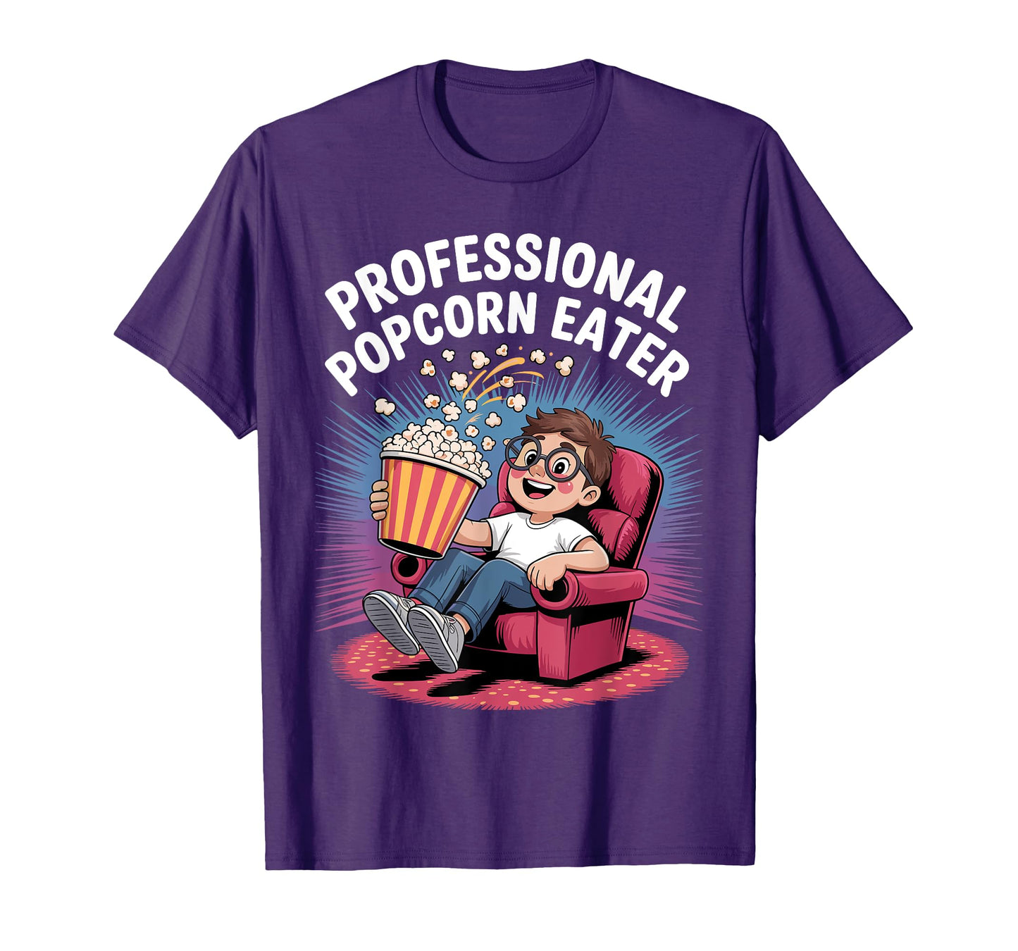 Funny Popcorn Themed for Men Women Adults Kids Popcorn Lover T-Shirt