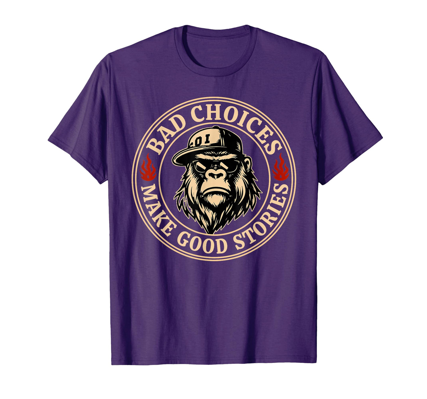 Bad Choices Make Good Stories Funny Monkey T-Shirt