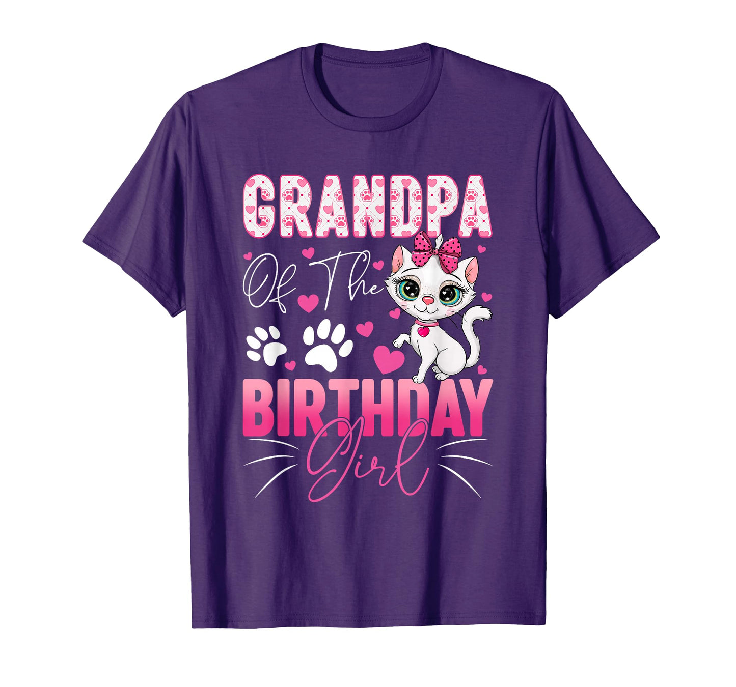 Grandpa Of The Birthday Girl Cat Kitty Family Matching T-Shirt