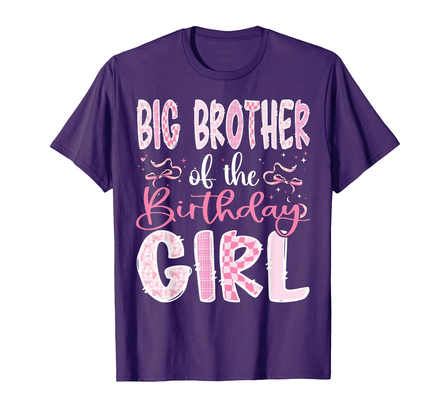 Big Brother of The Birthday Girl Pink Coquette Bow Family T-Shirt