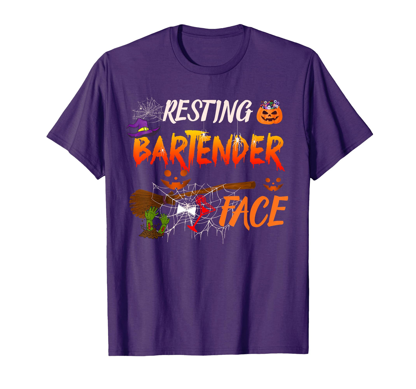 Resting Bartender Face Halloween Bartender Costume Witch T-Shirt
