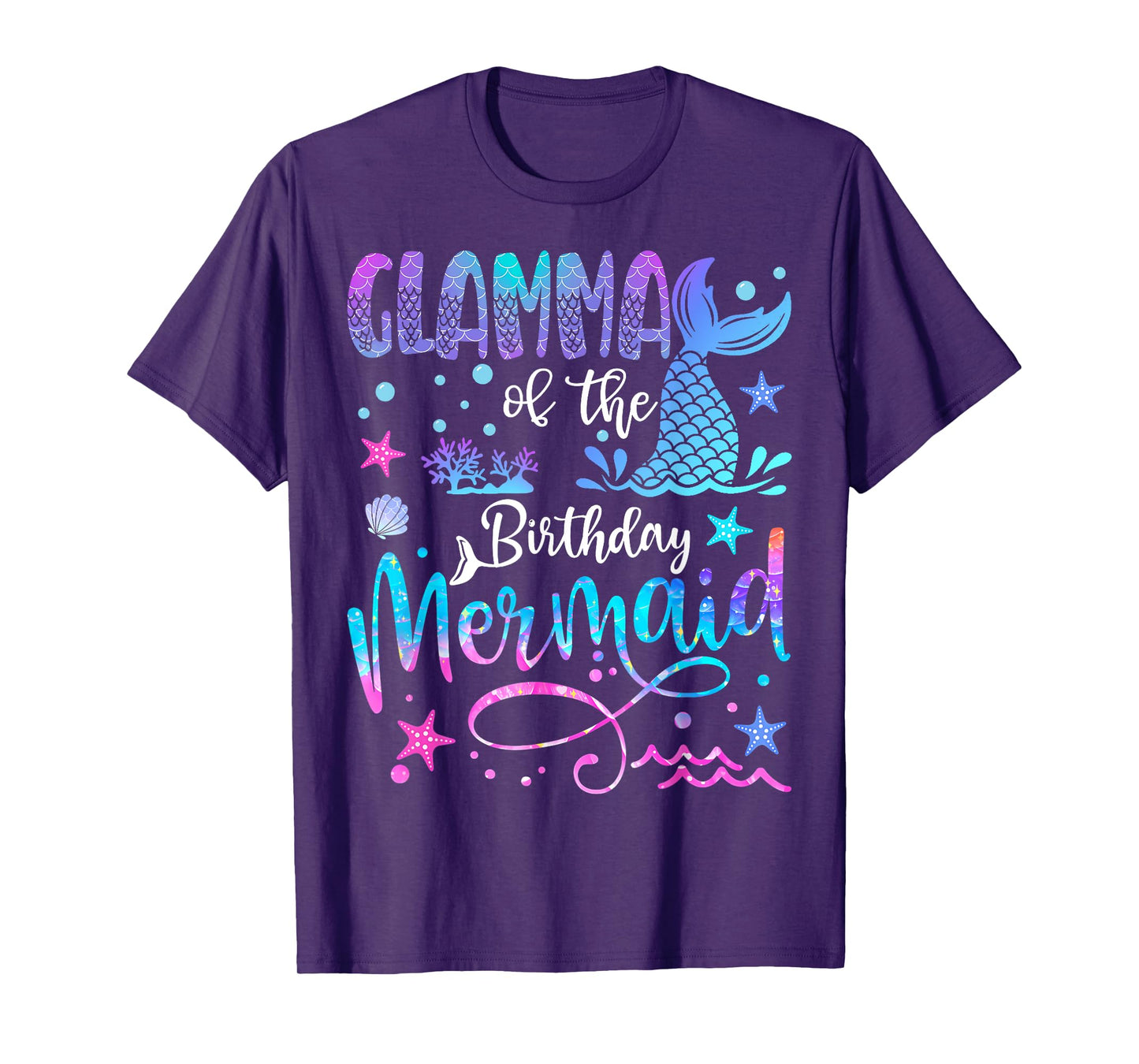Glamma of The Birthday Mermaid Matching 1St Birthday Girl T-Shirt