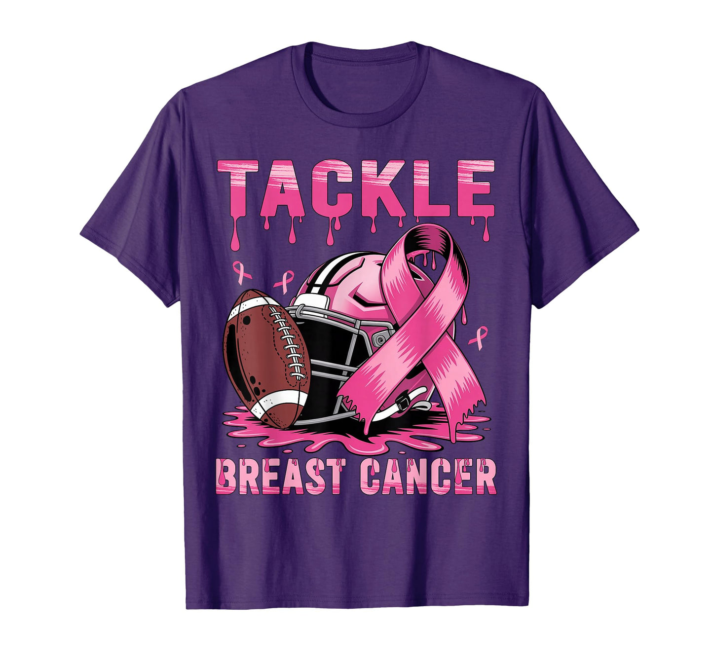 Tackle Breast Cancer Football Pink Ribbon Breast Cancer T-Shirt