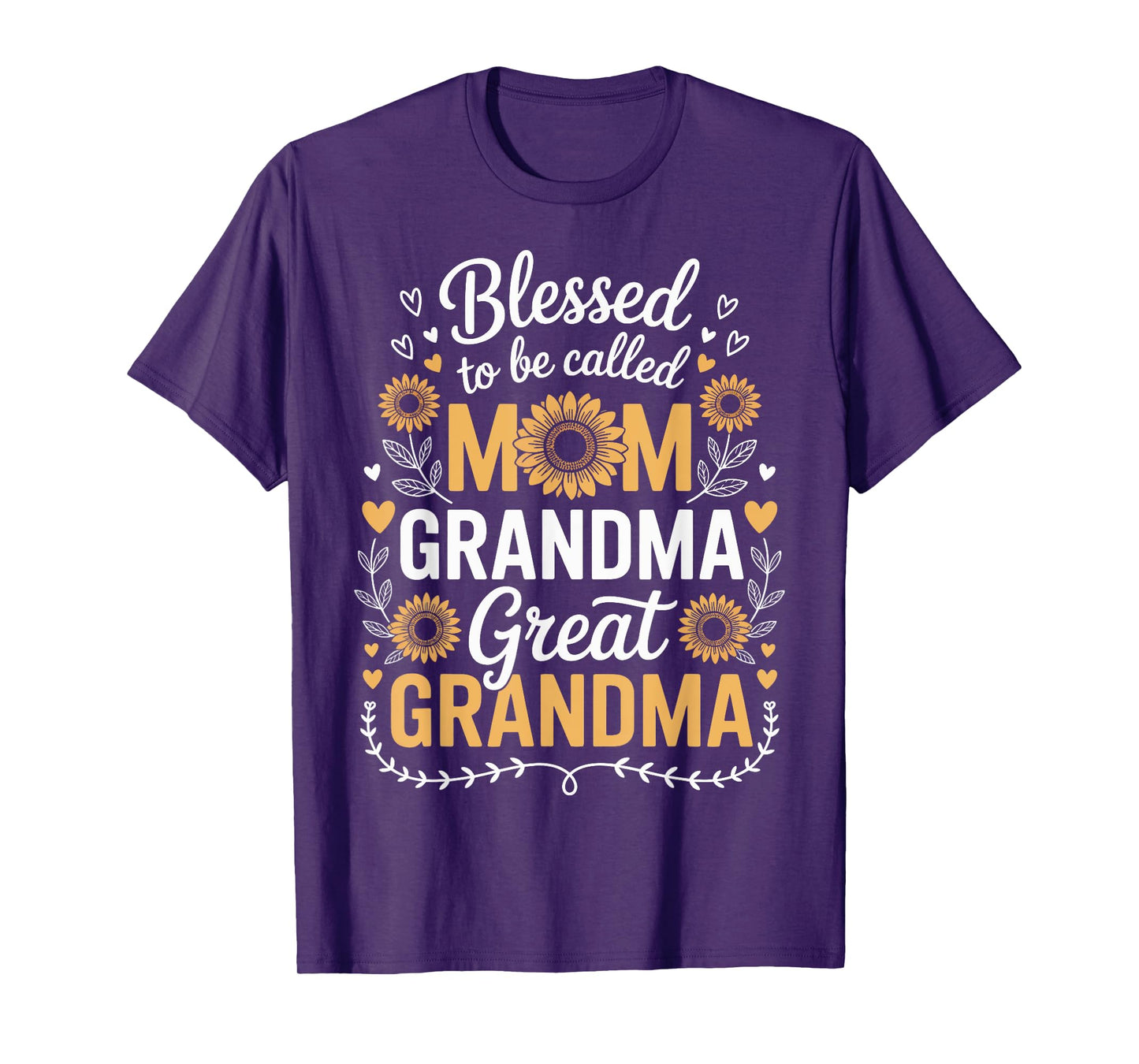 Blessed To Be Called Mom Grandma And Great Grandma T-Shirt