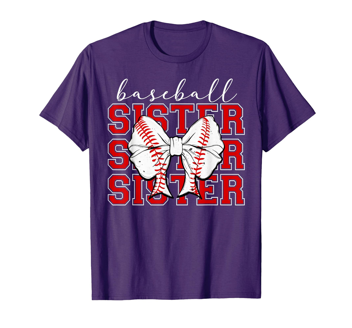 Baseball Sister Vintage Sport Lover Sister Mothers Da T-Shirt