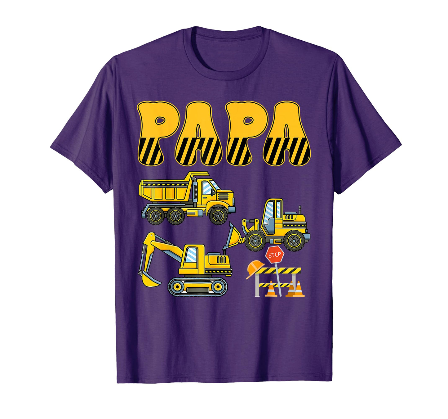 Funny Papa Construction Excavator Kids Boy Family Set T-Shirt