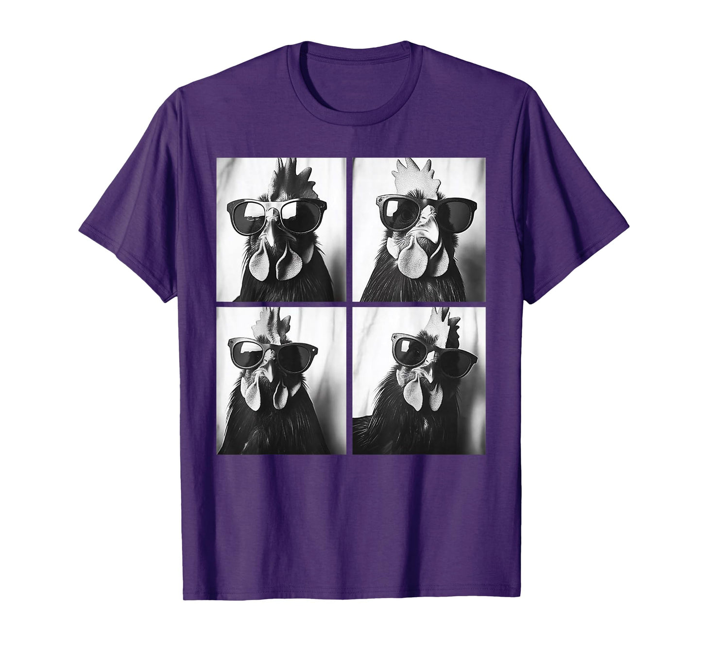 Rooster Wearing Sunglasses Photobooth Selfie Farm Chicken T-Shirt