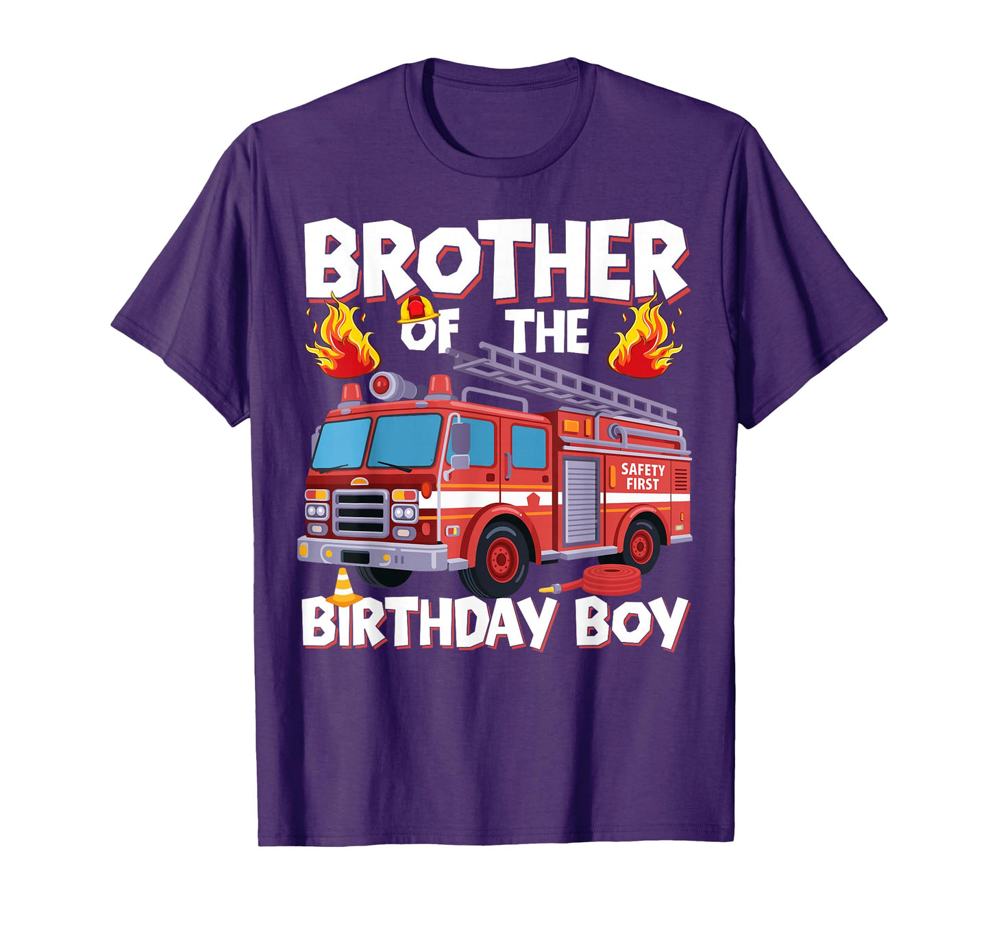 Brother of The Birthday Boy Fire Truck Firefighter Brother T-Shirt