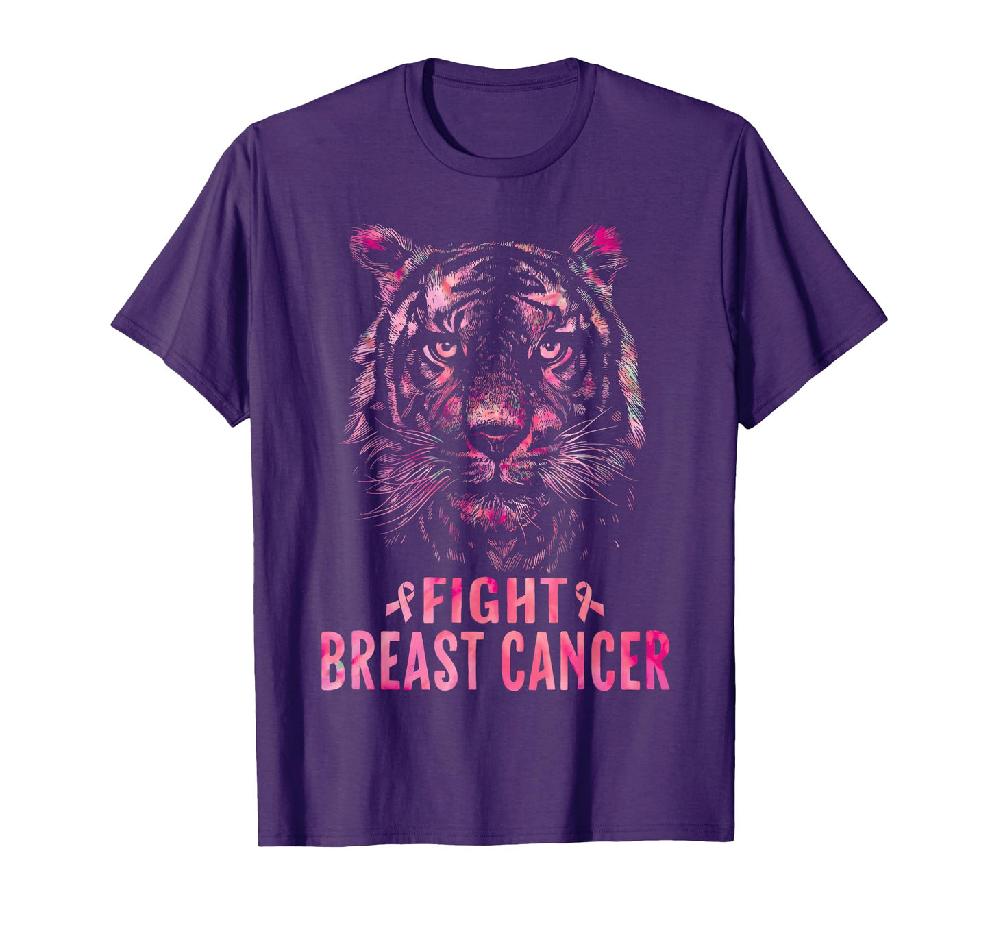 Fight Breast Cancer Awareness 2025 Shirts For Women Tiger T-Shirt