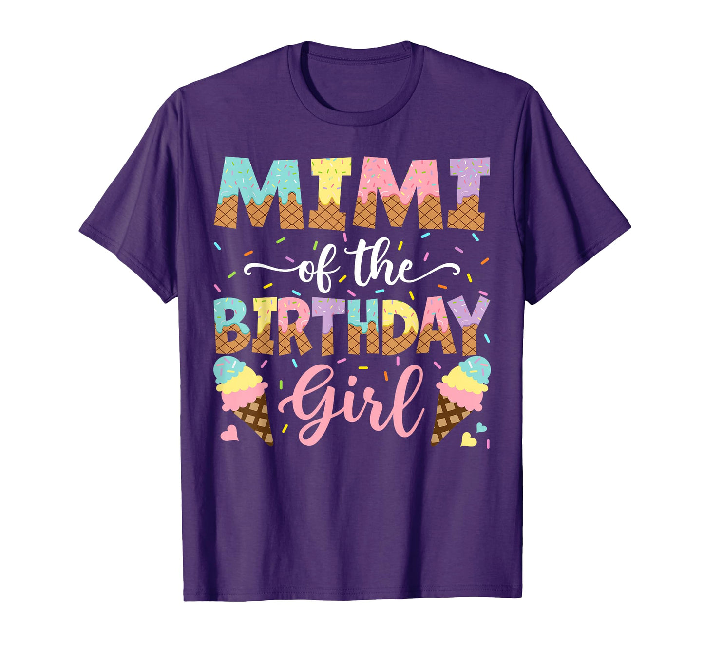 Mimi Of The Birthday Girl Ice Cream Lover Party T-Shirt