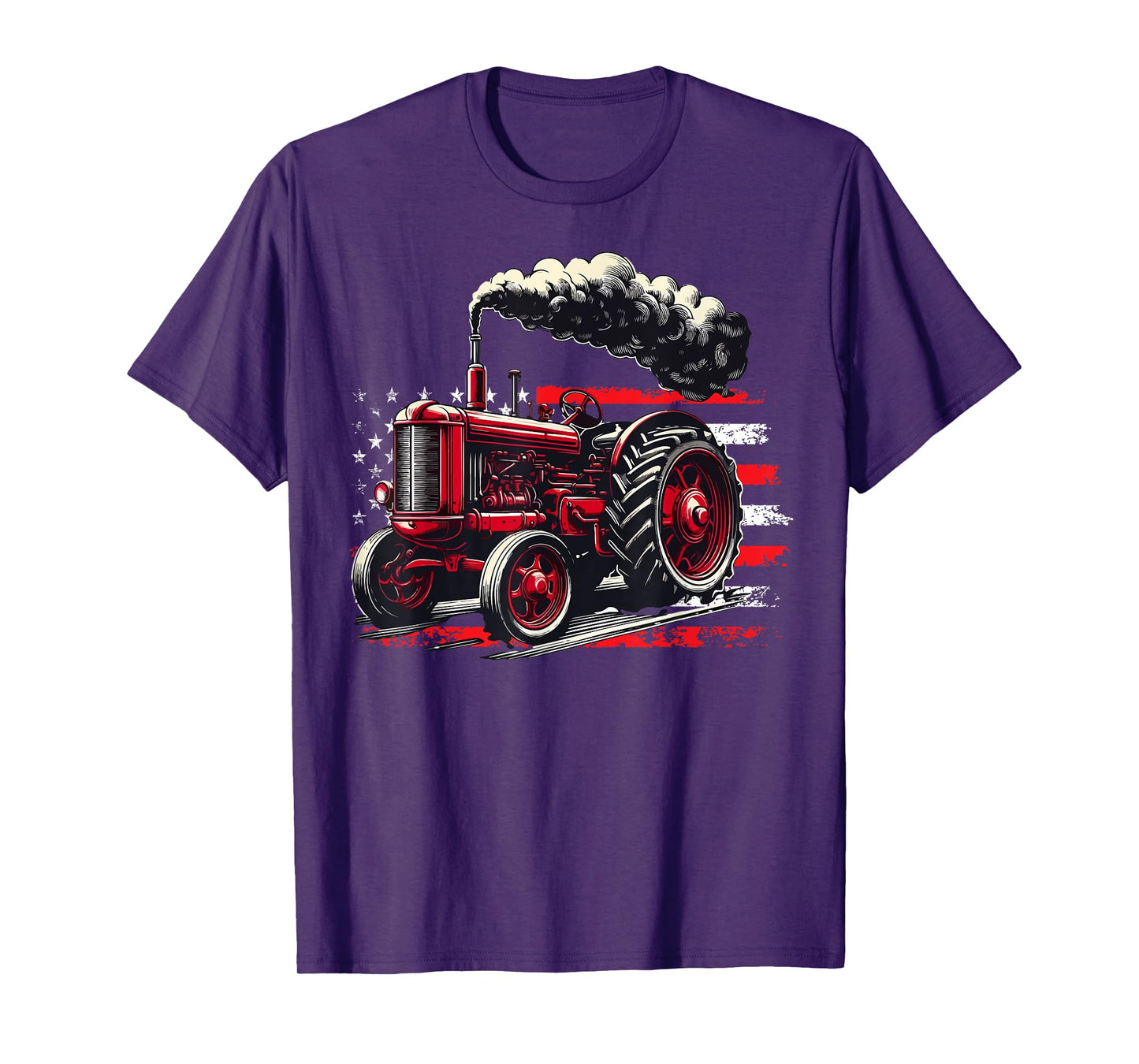 American Farmer Tractor American Flag Patriotic USA Farm T-Shirt