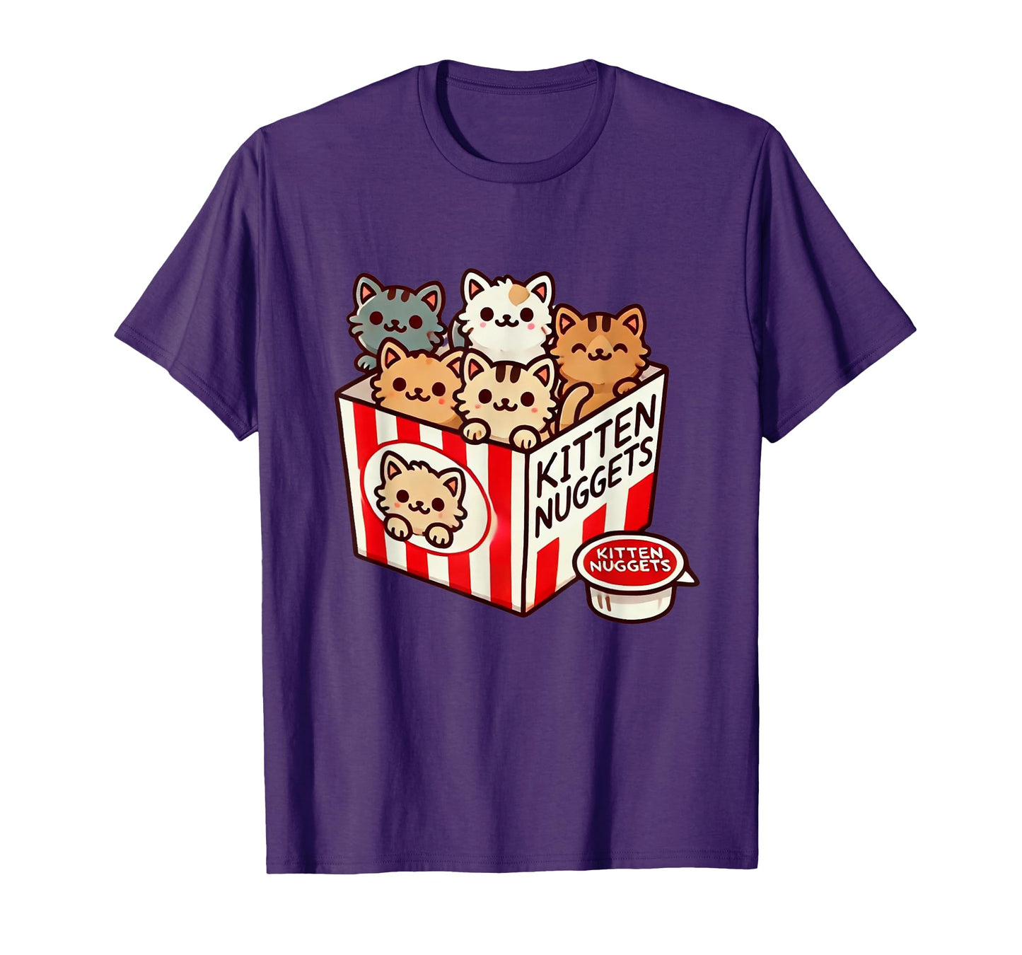 Kitten Nuggets Funny Cute Food Pun Cat Lover Chicken Nuggets Men Women Girls Kids T-Shirt