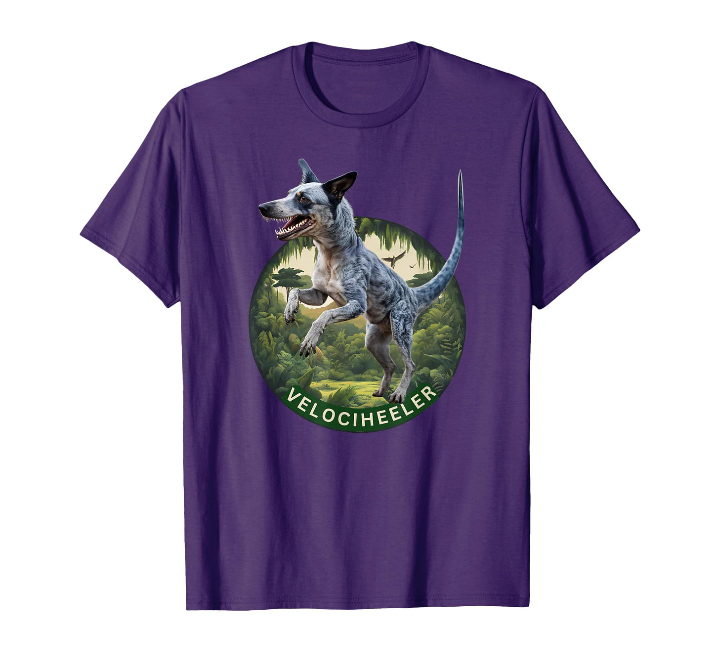 Australian cattle dog velociraptor blue heeler dog dinosaur Men Women Girls Kids T-Shirt