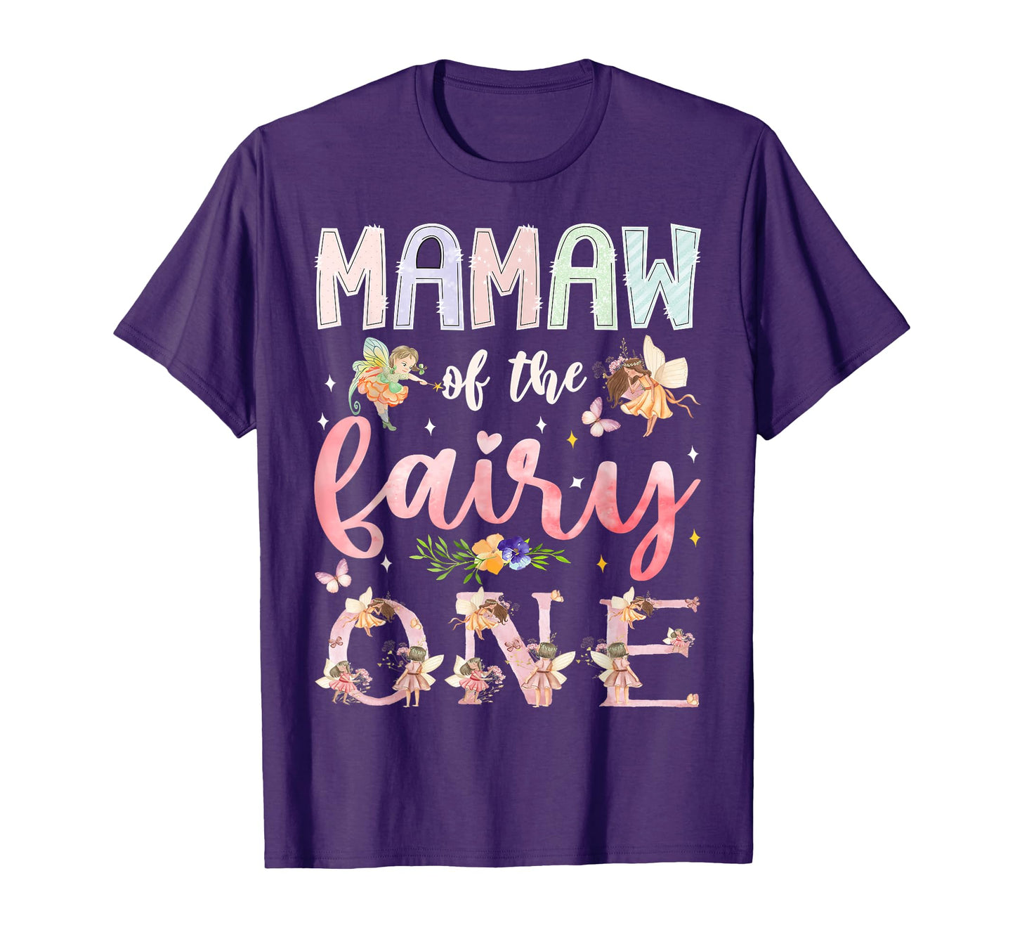 Mamaw Of The Fairy One 1St Birthday Girl Family Matching T-Shirt