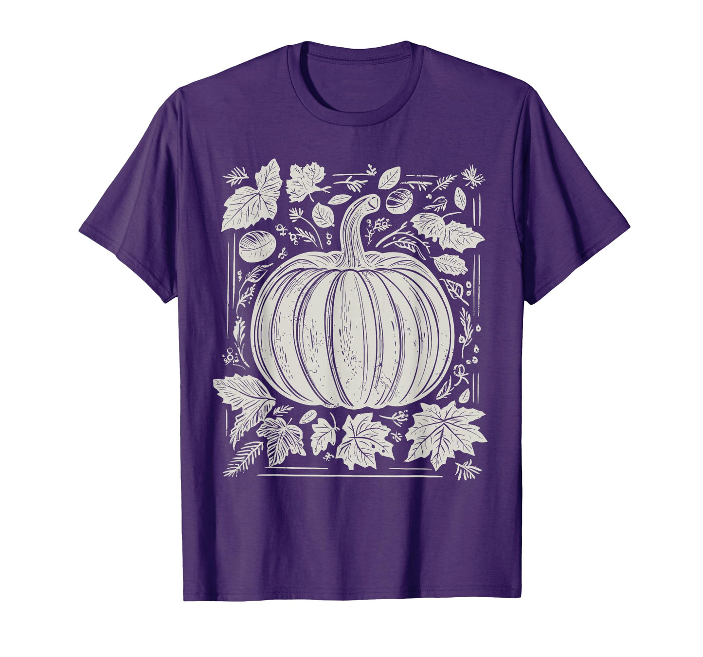 Wildflower Pumpkin Season Autumn Fall Leaves Thanksgiving T-Shirt