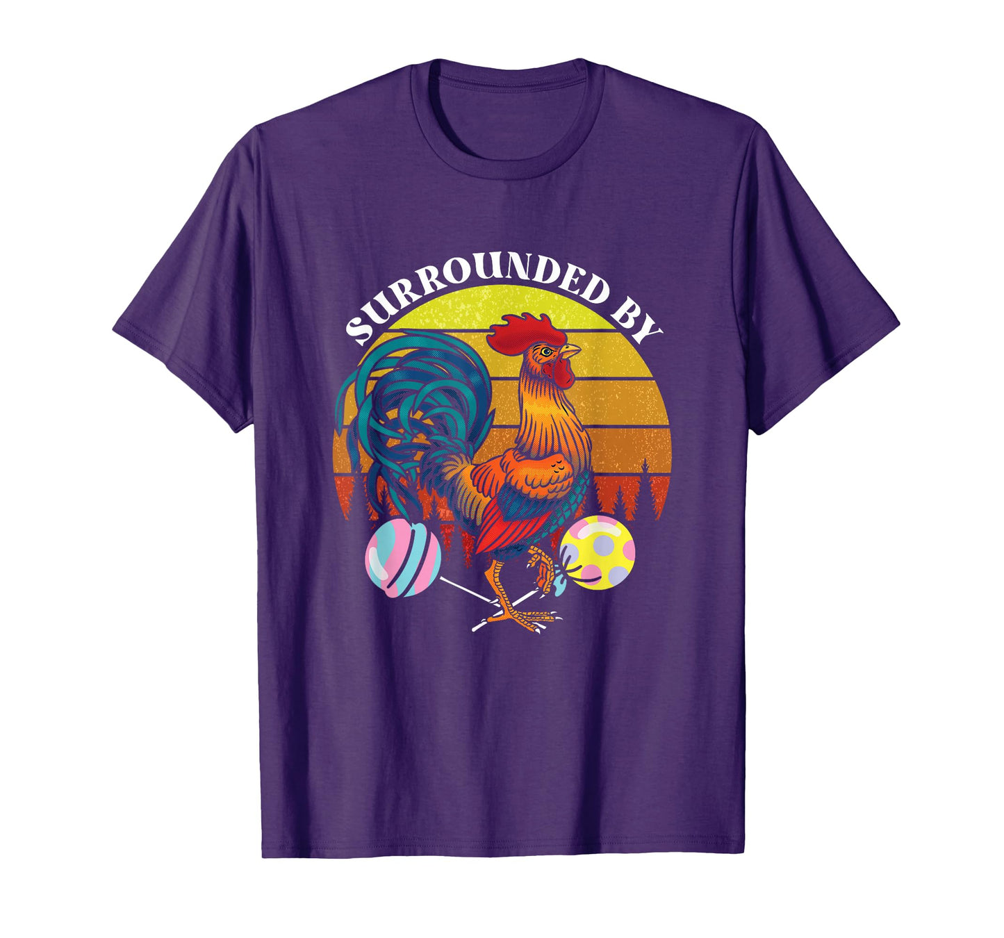 Funny Surrounded By | Rooster Lollipops | Adult Humor T-Shirt