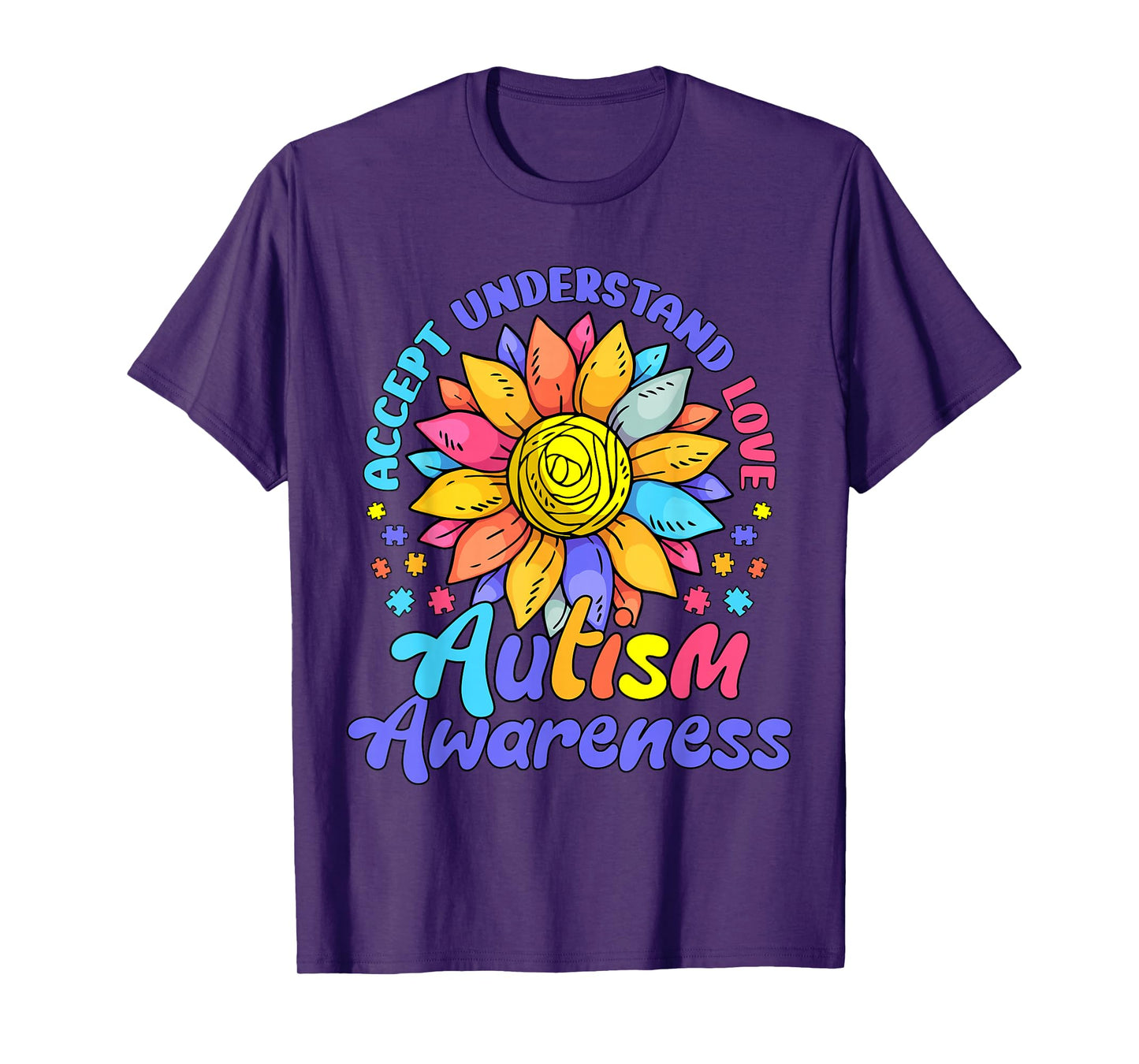 Autism Awareness Shirt Men Women kids Autism Sunflower T-Shirt