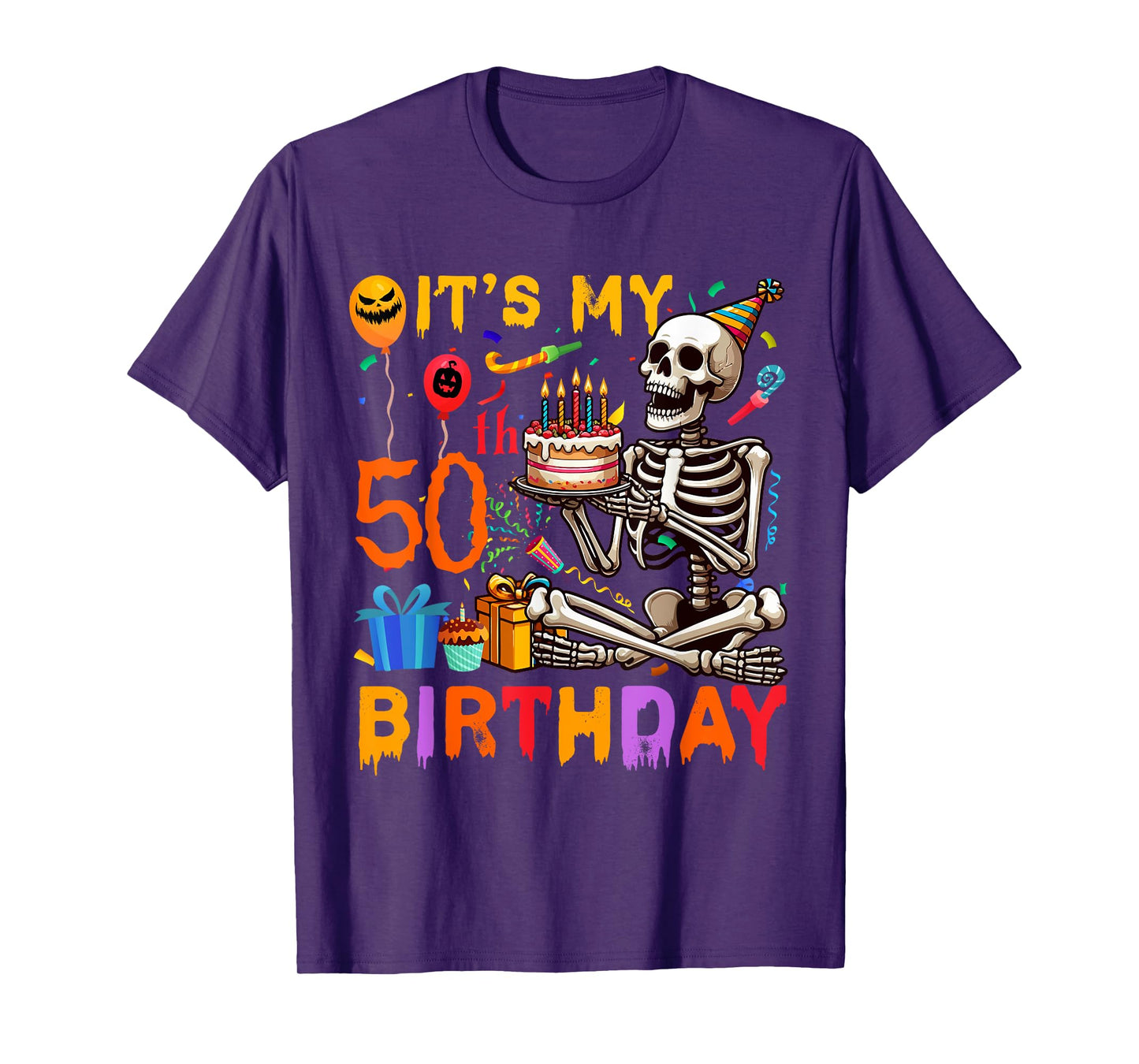 It's My 50th Birthday Halloween Skeleton Matching Party T-Shirt
