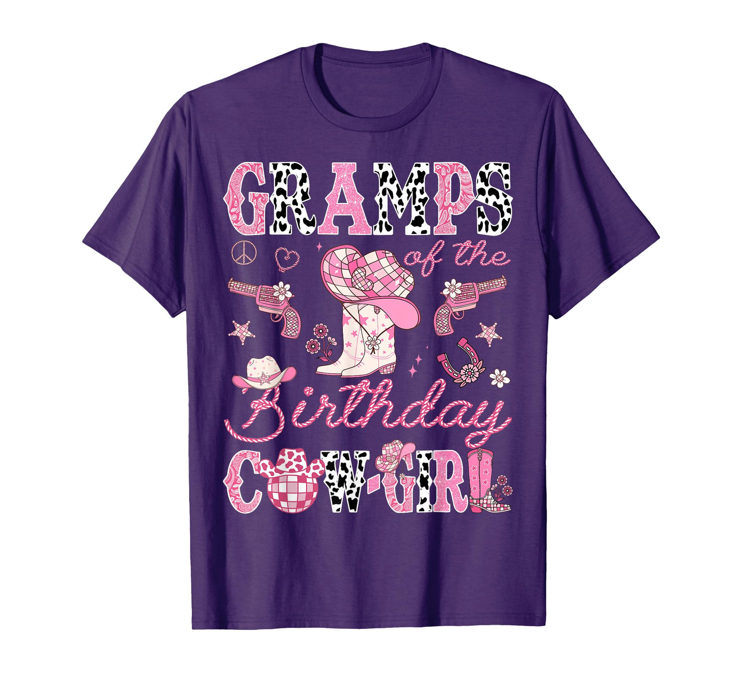Gramps Of The Birthday CowGirl Pink Disco Rodeo Gramps T-Shirt