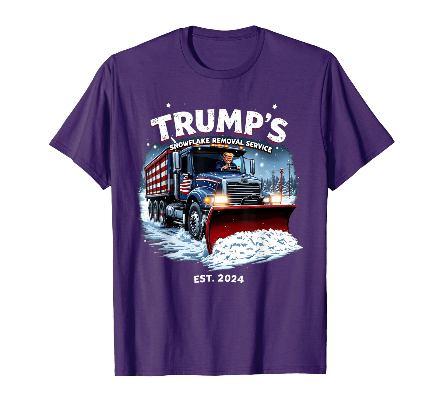 Funny Trump 2024 Victory Snowflake Removal Service Trump T-Shirt - Black, Small - Unisex-Adults