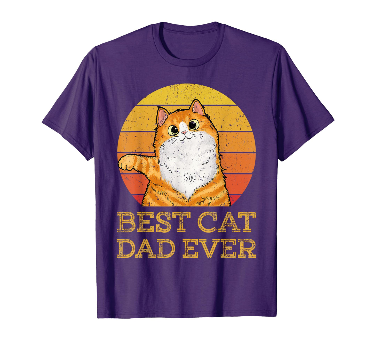 Best Cat Dad Ever Vintage Funny Cat Daddy Fathers T-Shirt