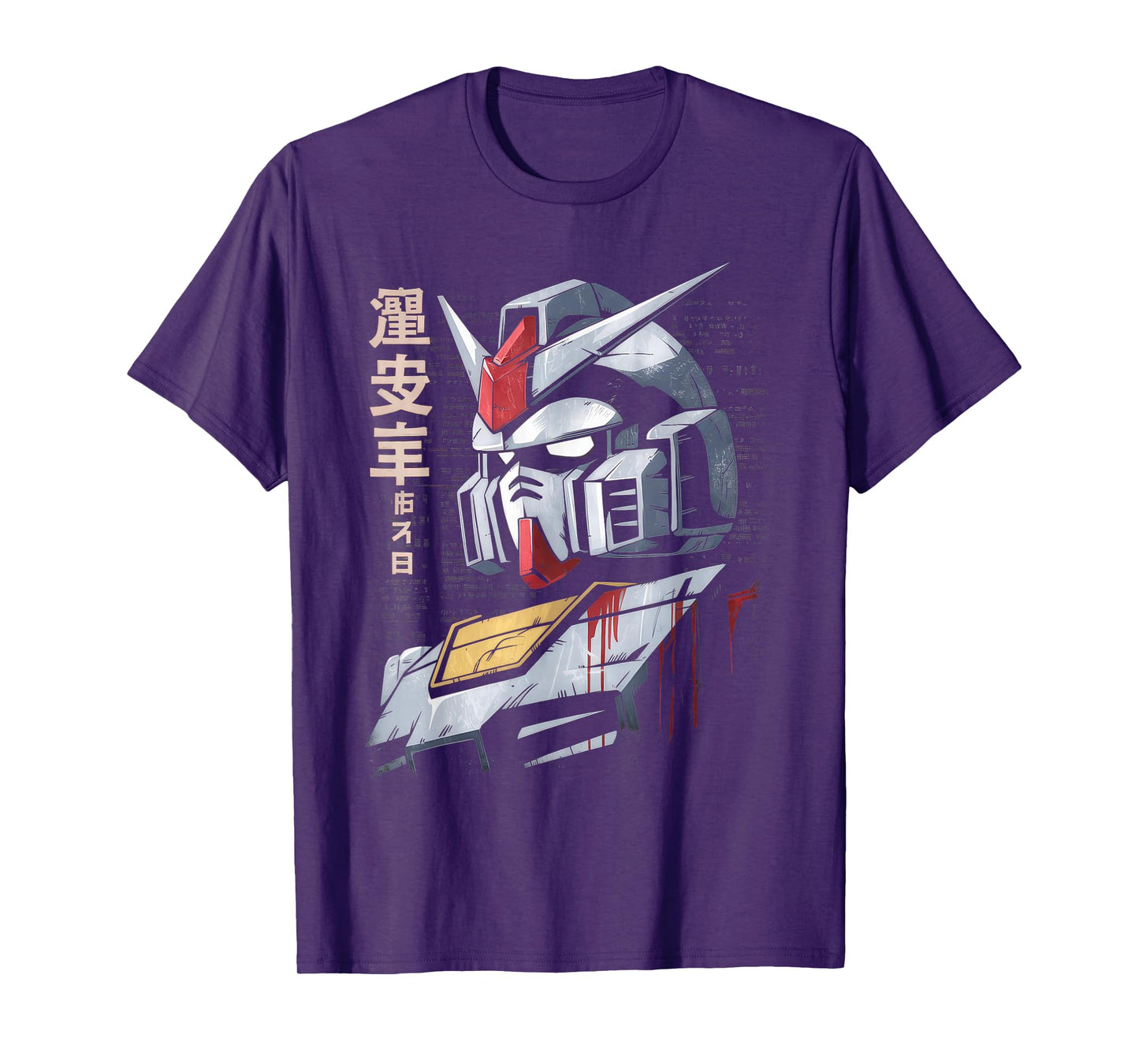 Mecha Tshirt Japanese Mecha Robot Head Anime Art Ukiyo-E T-Shirt