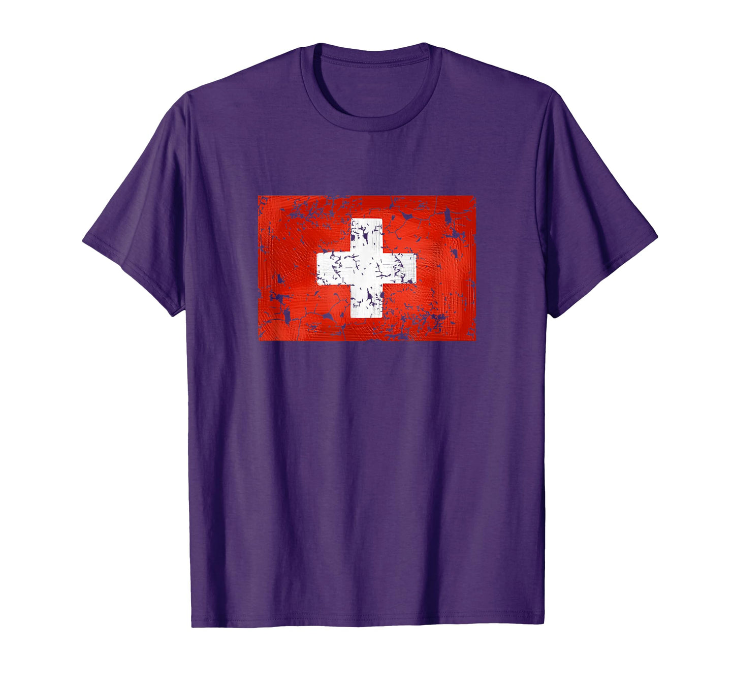 Swiss Flag Vintage Cross Flag Men and Women T-Shirt