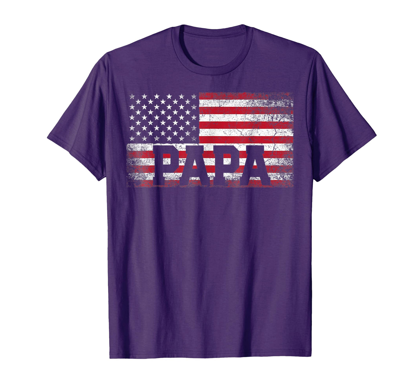 Mens Papa American Flag Father's Day 4th of July Grandpa T-Shirt