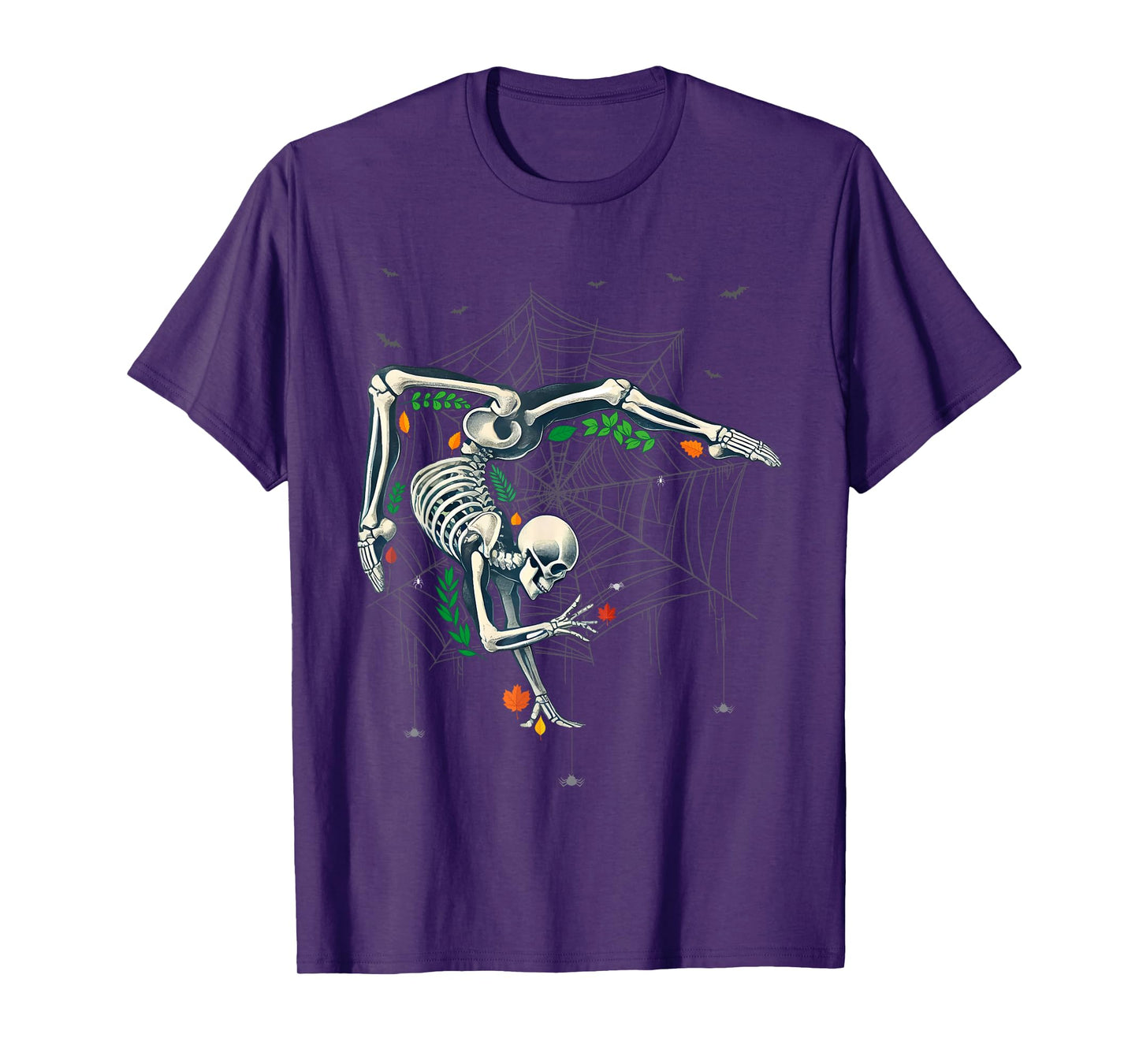 Skeleton Gymnast Lazy Halloween Costume Funny Gymnastics T-Shirt