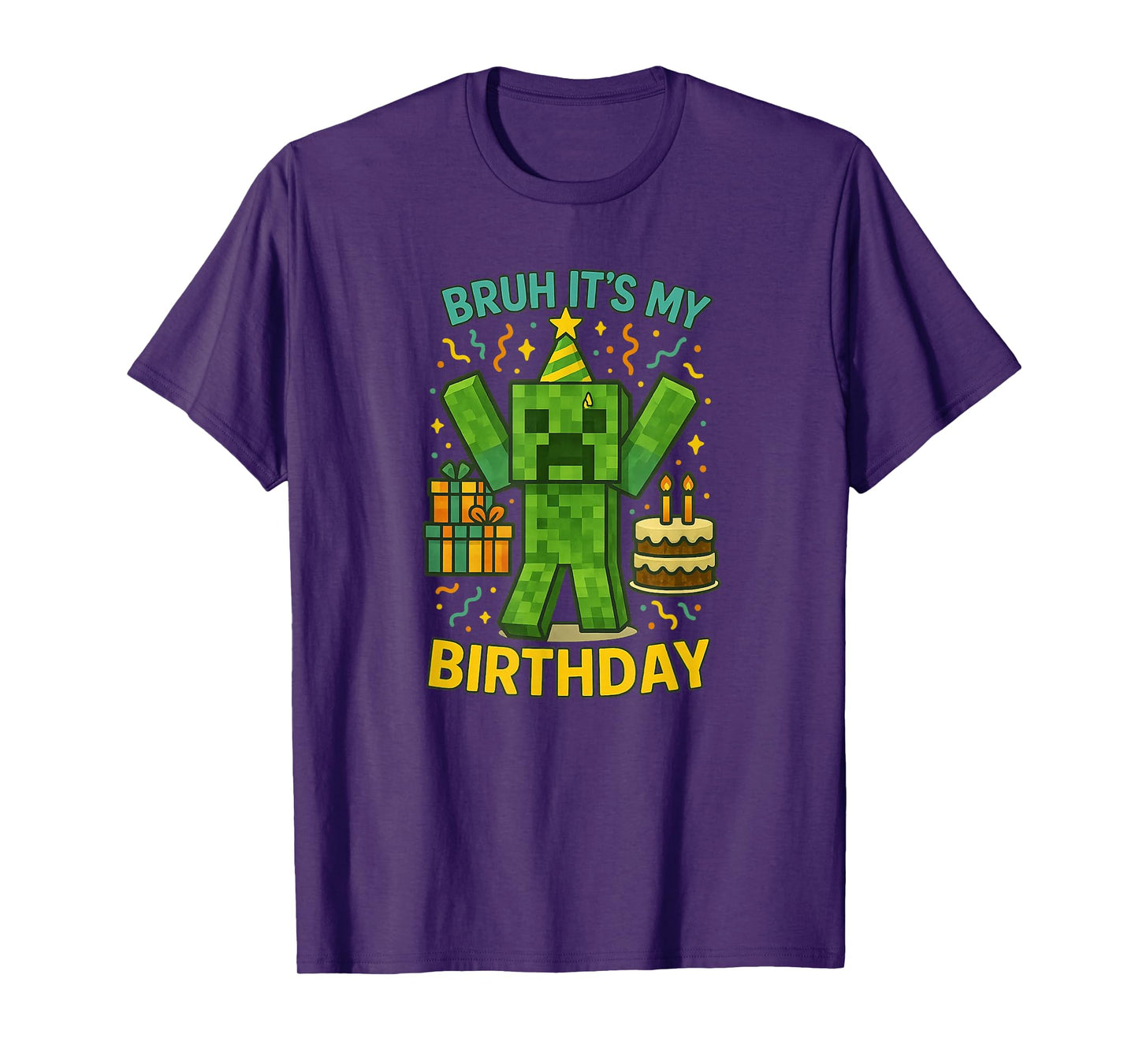 Bruh It’s My Birthday Pixel Party T-Shirt