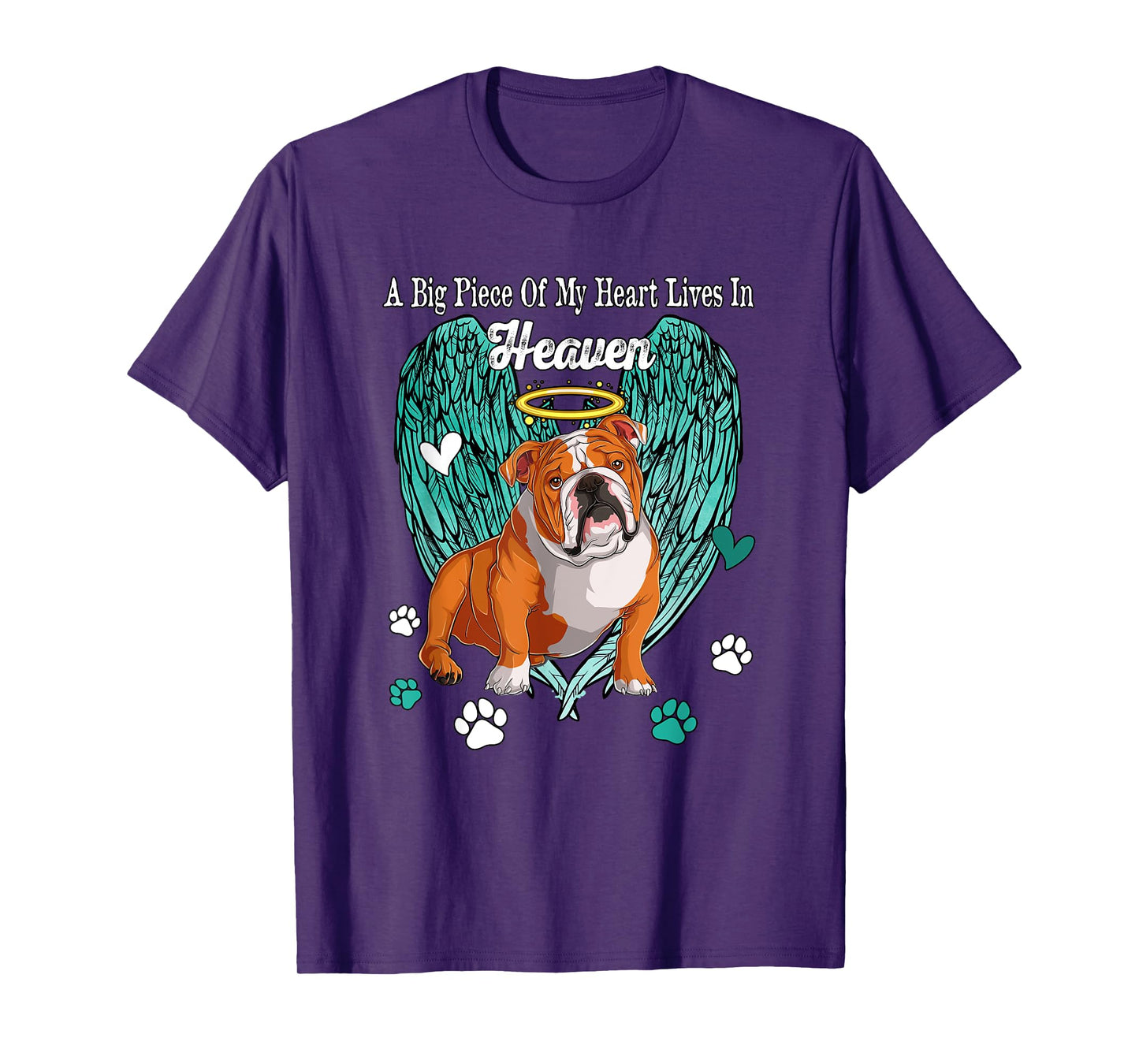 Heart Lives In Heaven Costume English Bulldog Memories Owner T-Shirt for Men Women Kids