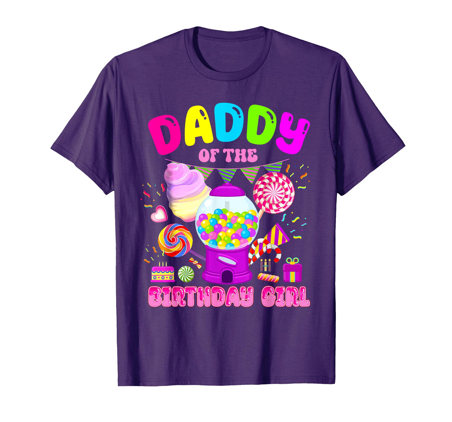 Daddy Of The Birthday Girl Dad Candy Crew Candy Land Kids T-Shirt