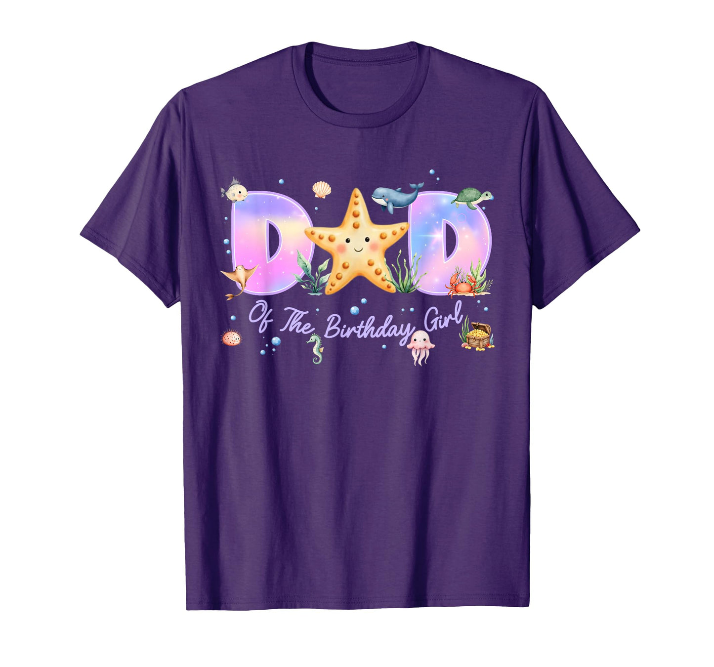 Dad of The Birthday Girl One-der The Sea Family Matching T-Shirt