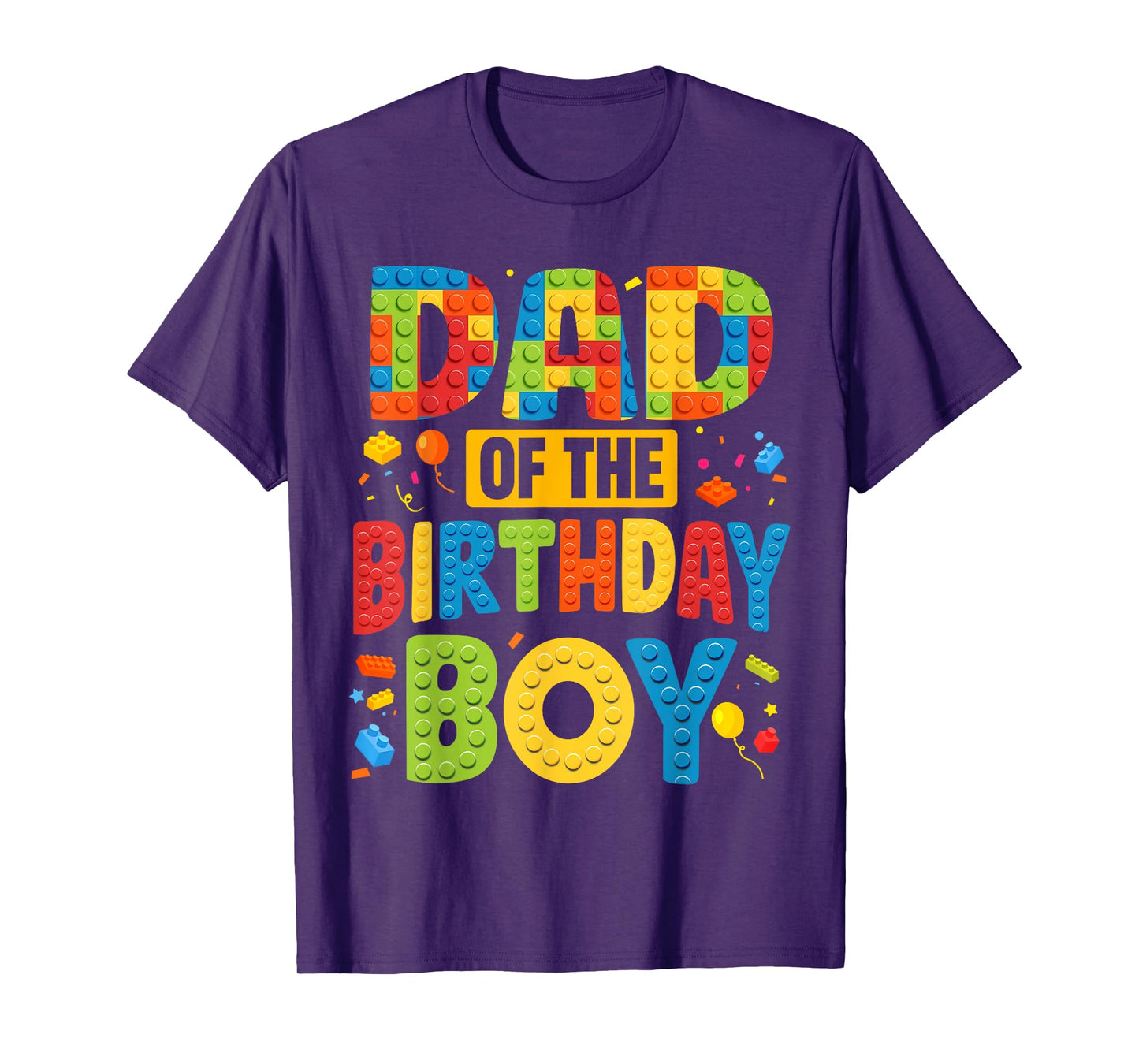 Dad Of The Birthday Boy Shirt Building Block Birthday Party T-Shirt