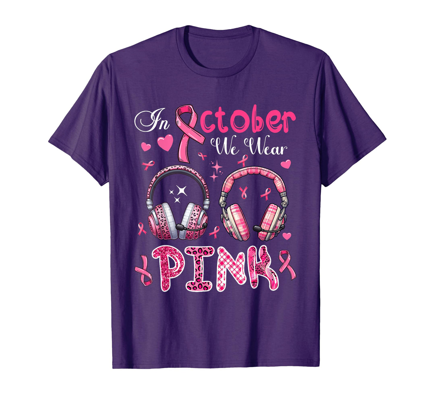 In October We Wear Pink Breast Cancer Awareness Dispatcher T-Shirt