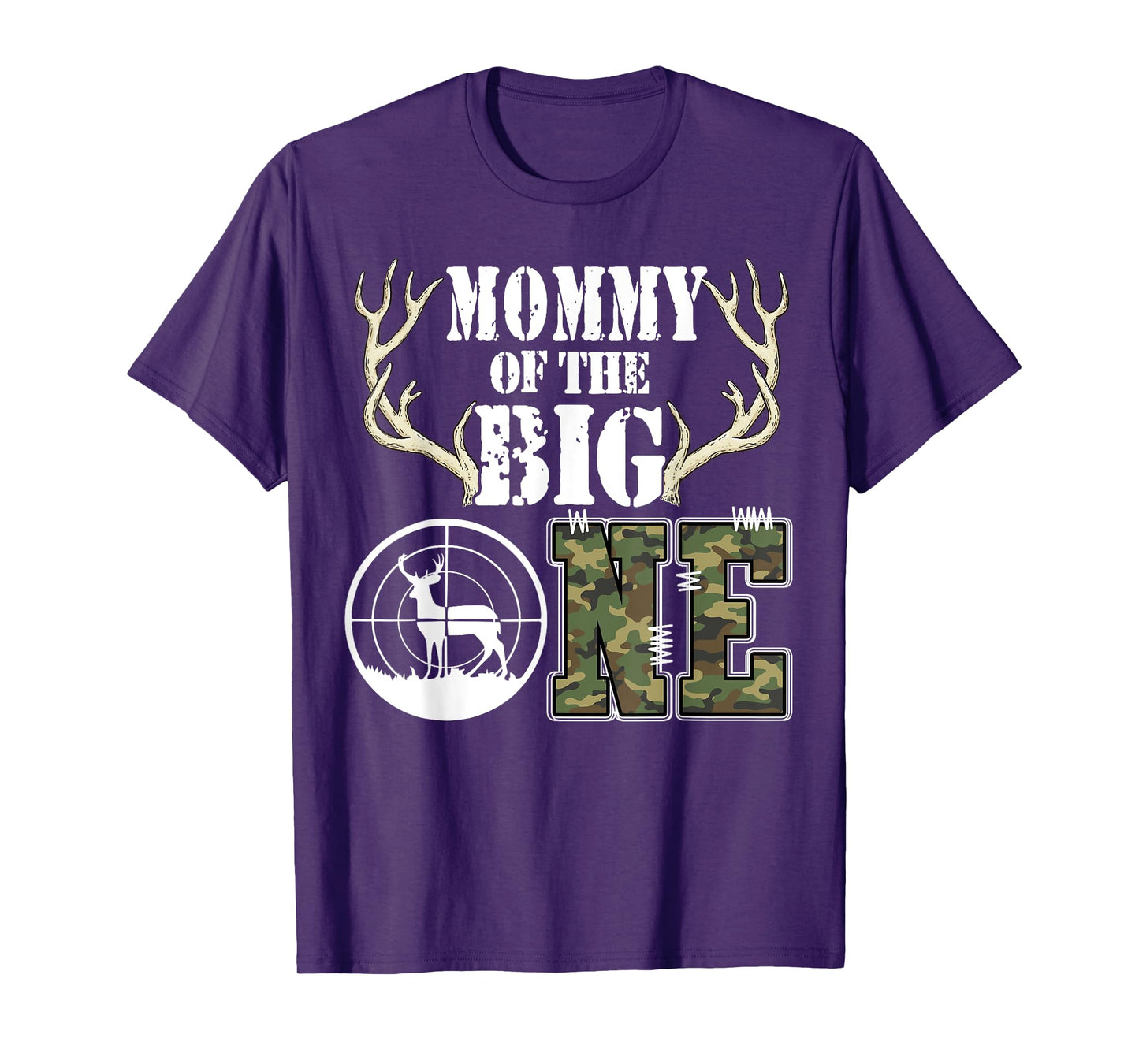 Mommy of The Big One 1st Birthday Boy Deer Hunter Camouflage T-Shirt