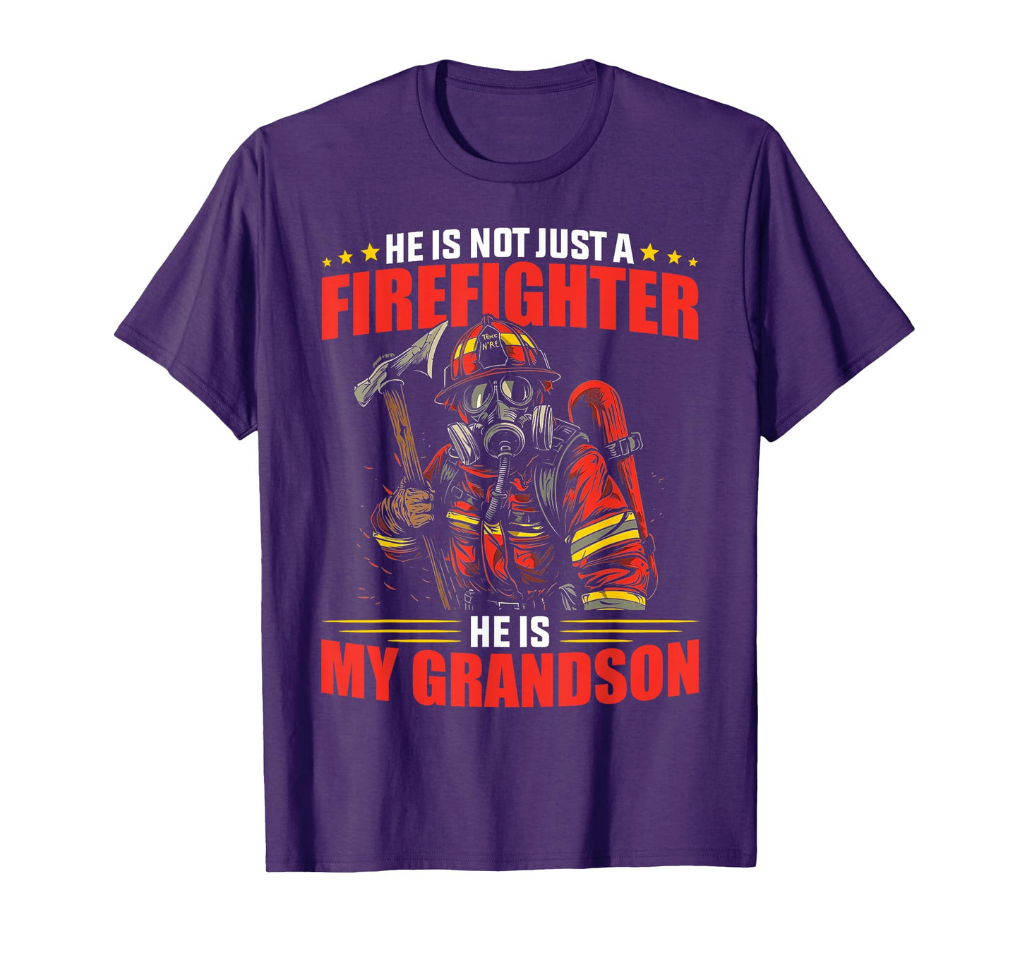 My Grandson Is A Firefighter Proud Grandma Grandpa Gift T-Shirt