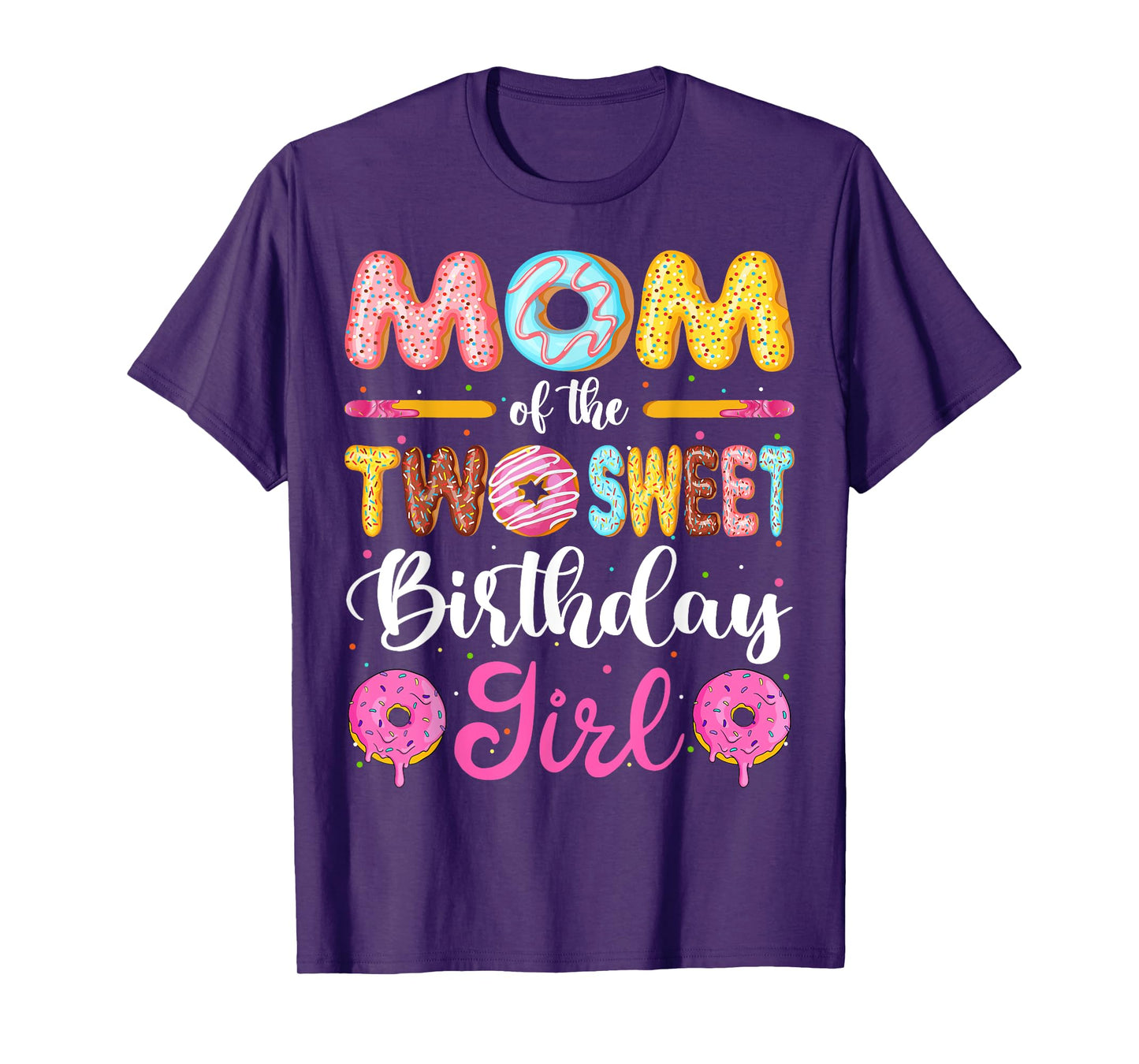 Mom Of The Two Sweet Birthday Girl Donut 2nd Birthday T-Shirt